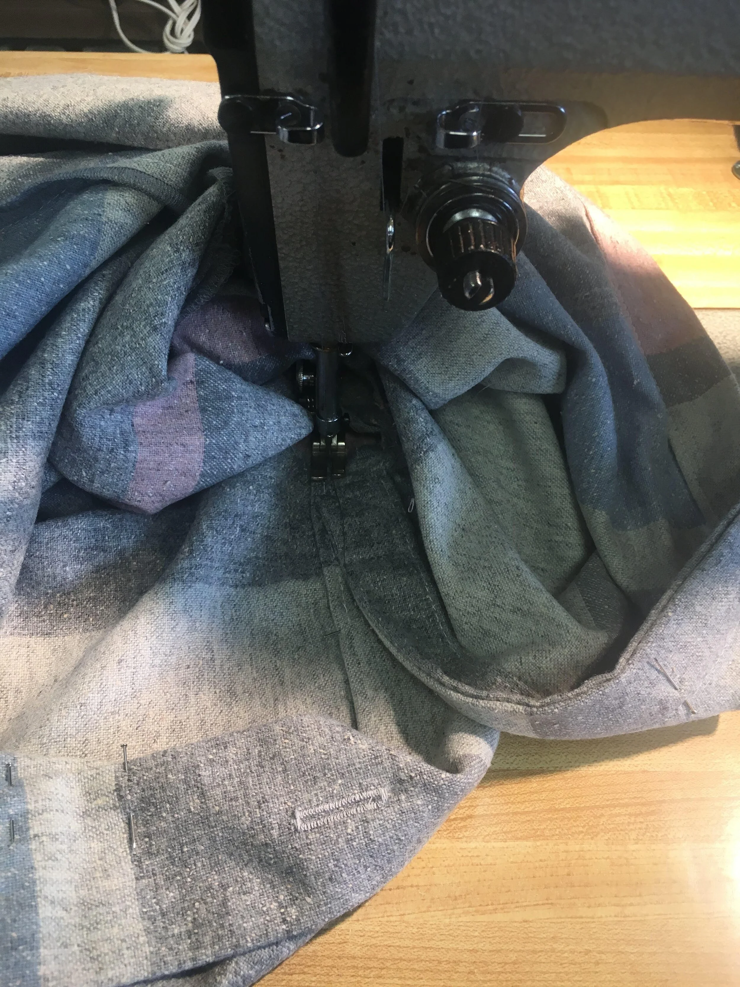  Lunchtime sewing in the Pendleton Sample Room 