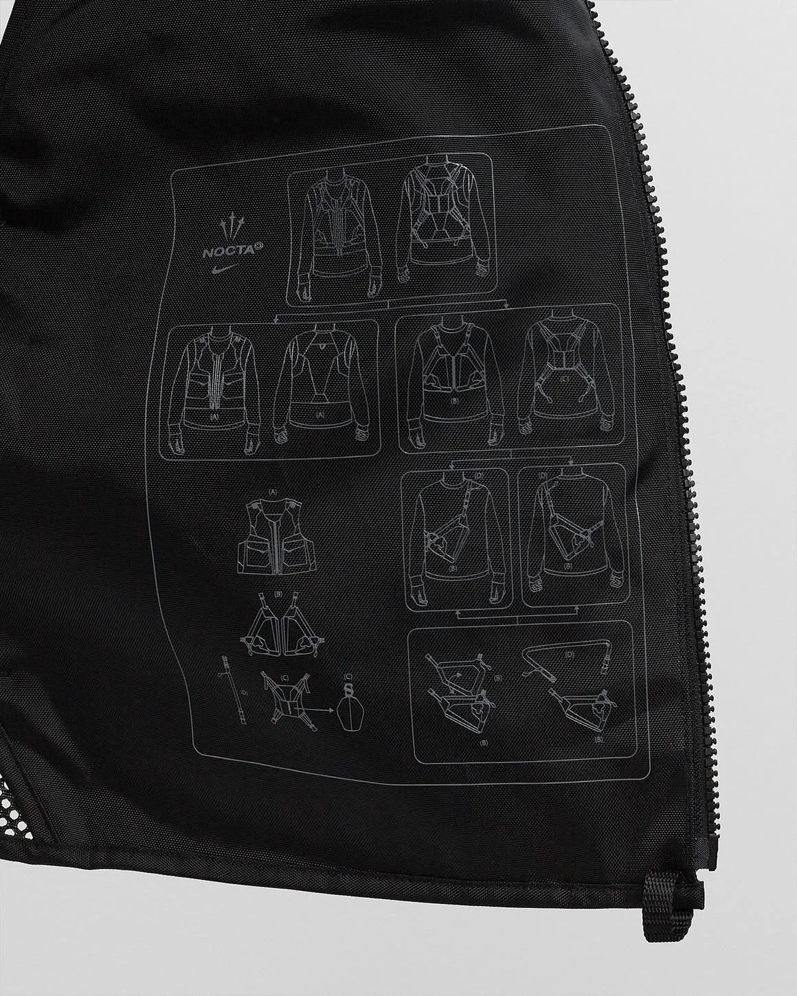 FA24 NOCTA x Nike Opal Collection. Created initial How-To-Wear line art inside modular Fly Fishing Vest.