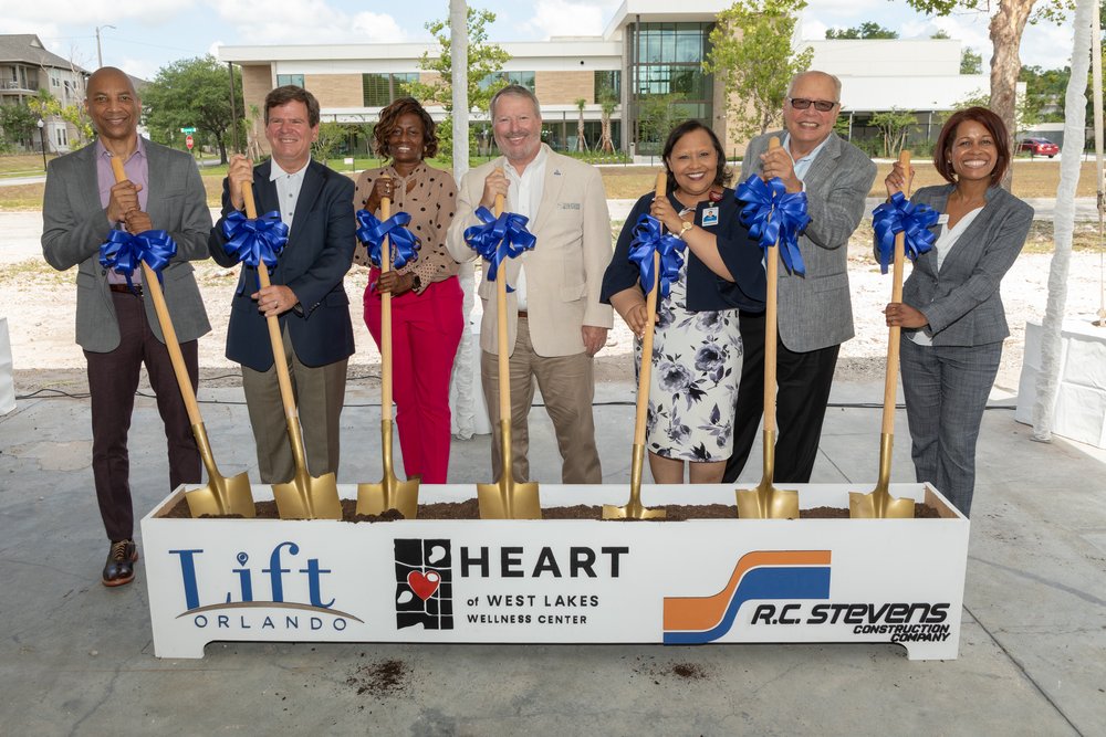 Lift Orlando- Mayor Dyer, Commissioner Hill, AdventHealth, Orlando Health, and Florida Blue Leaders- Heart of West Lakes Wellness Center - Heart Ground Breaking- Talking Head Studio-3342.jpg