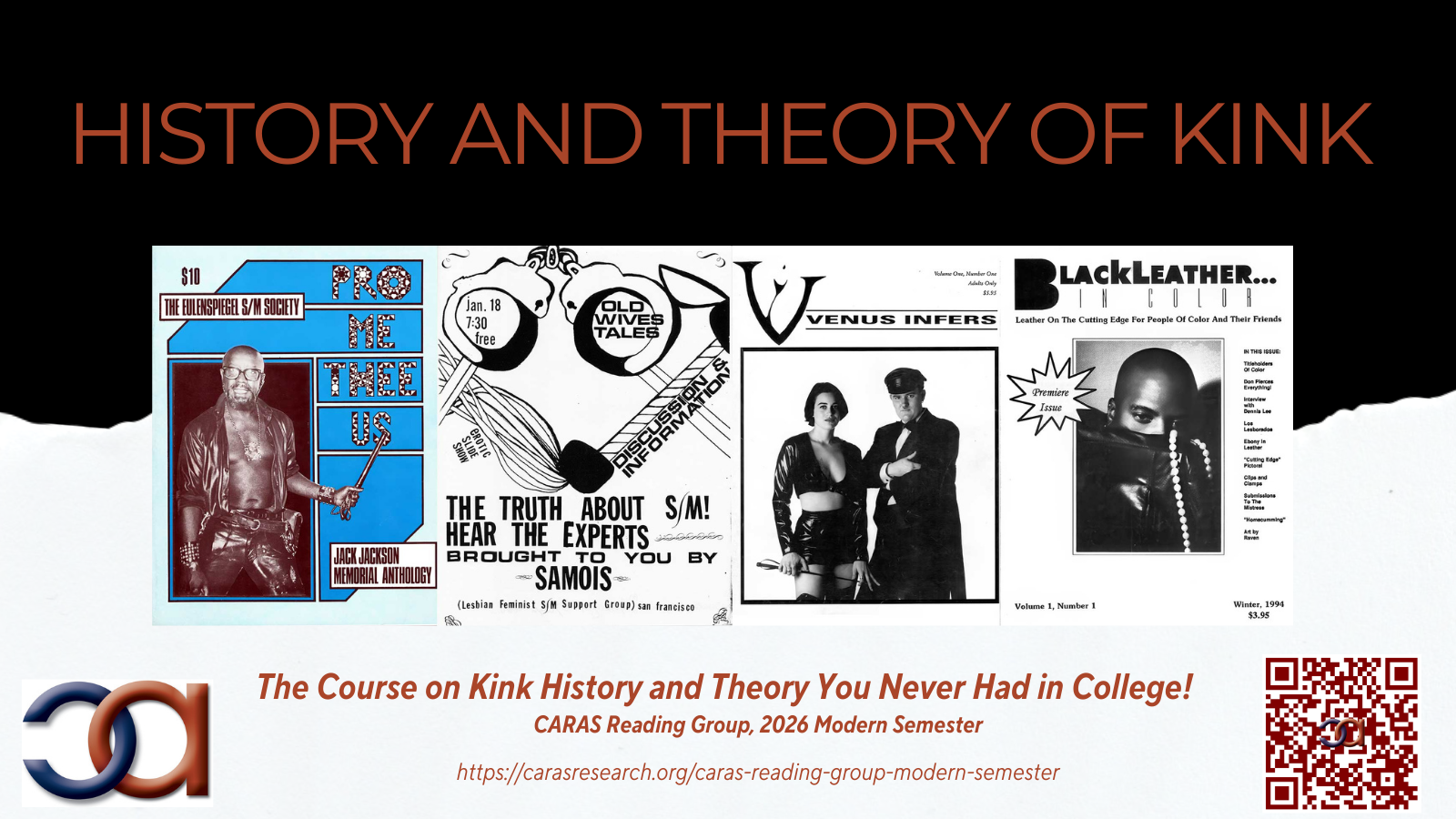 CARAS History and Theory of Kink and BDSM Reading Group, Modern Semester 2026