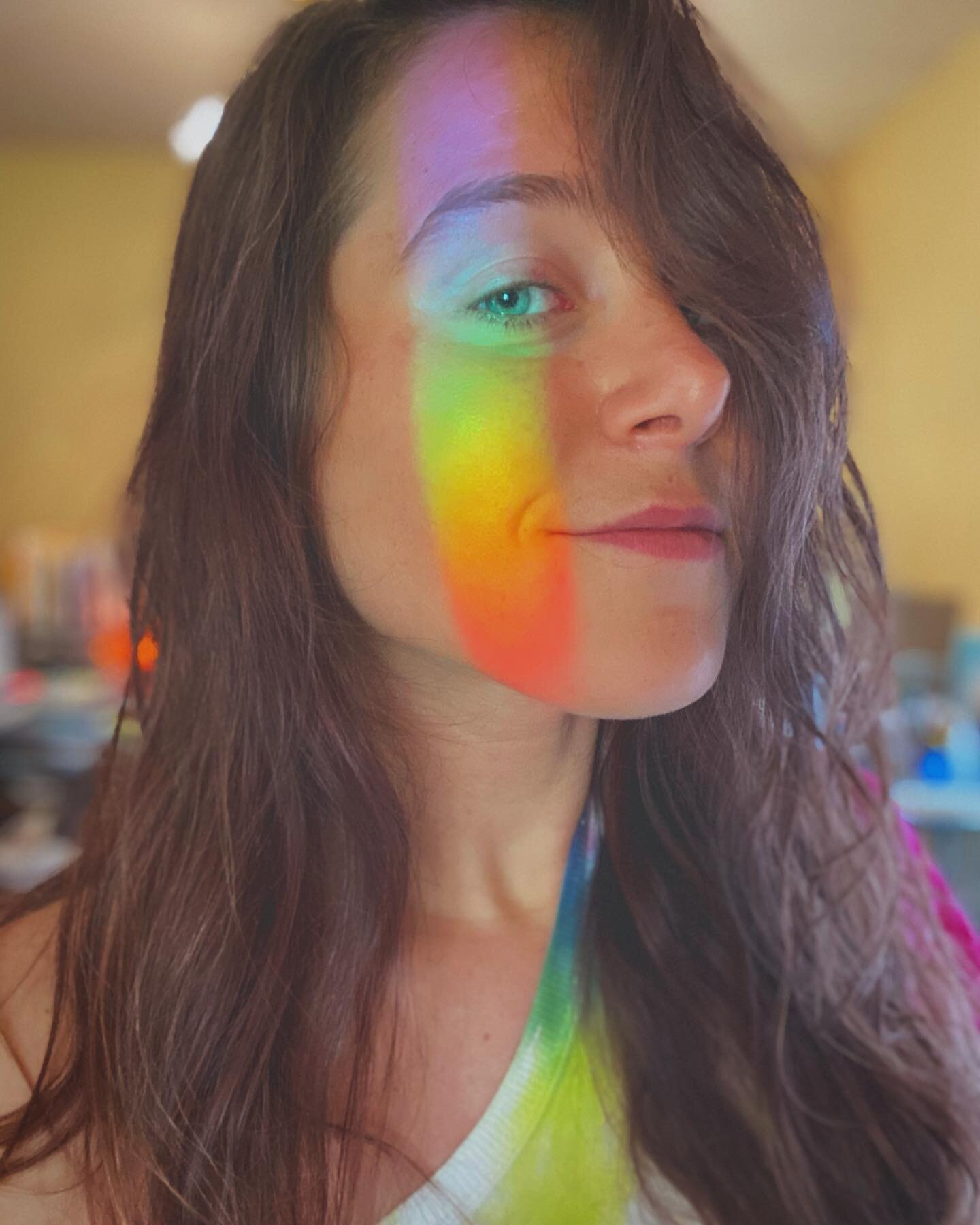 Happy #pridemonth my lovely humans
.
.
I have a few prisms in my windows, when the sun rises in our eastern windows, rainbows explode in our tiny apartment. The most perfect demonstration of reflection, refraction, and dispersion of the visible light