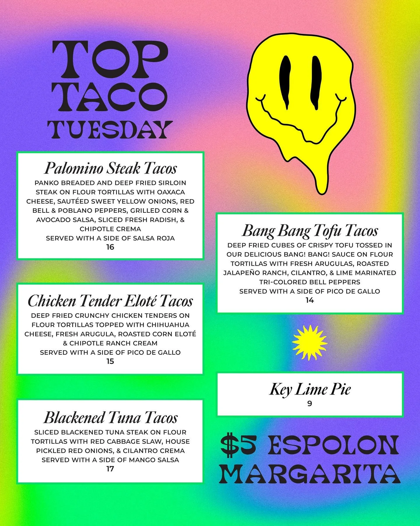 Where is my mind, funky puppies? 😵‍💫☁️ Oh yeah, it’s at TOP Taco Tuesday!