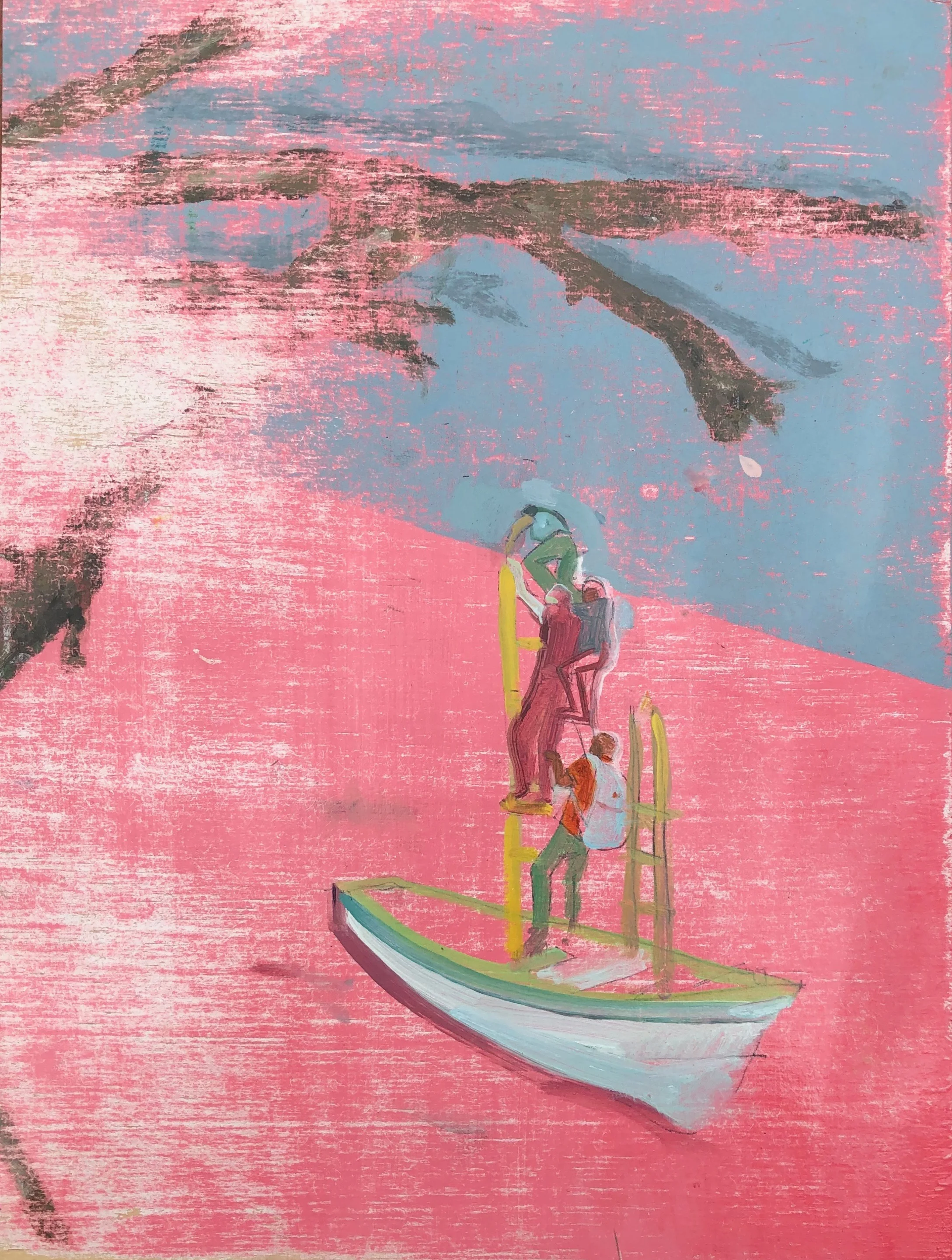 Pink Ocean, 2018, oil on panel