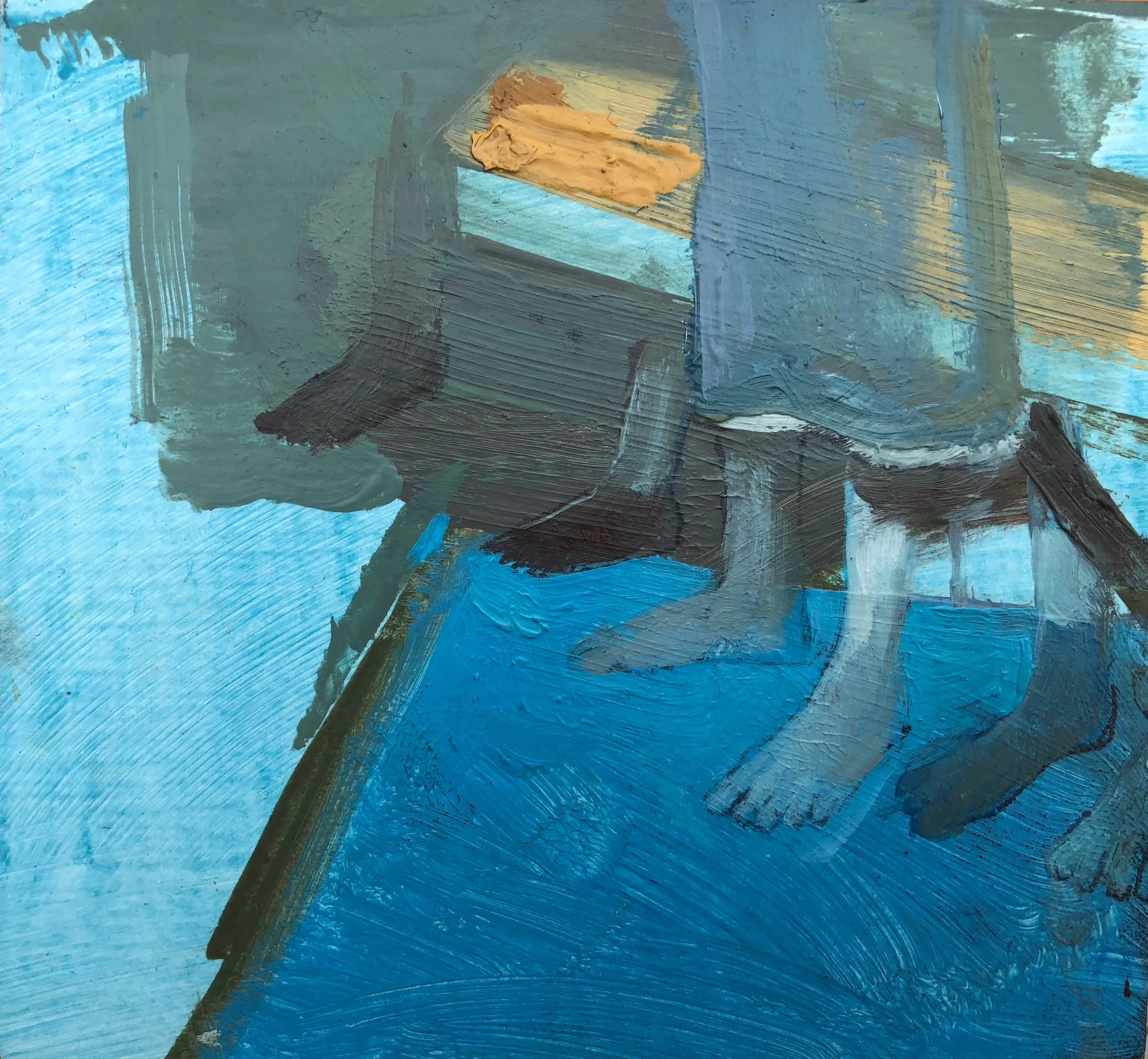 Waiting, 2018, oil on panel