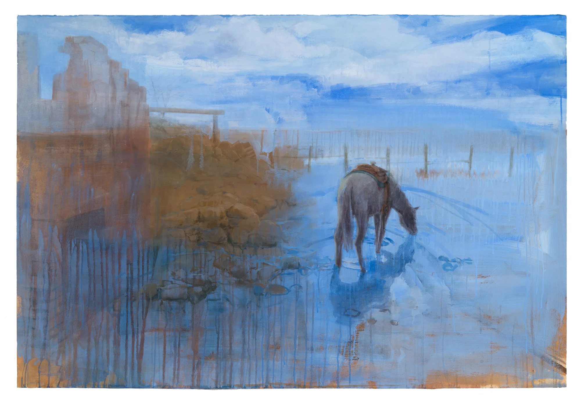 Traveler, 2012, acrylic on paper, 40” x 60”