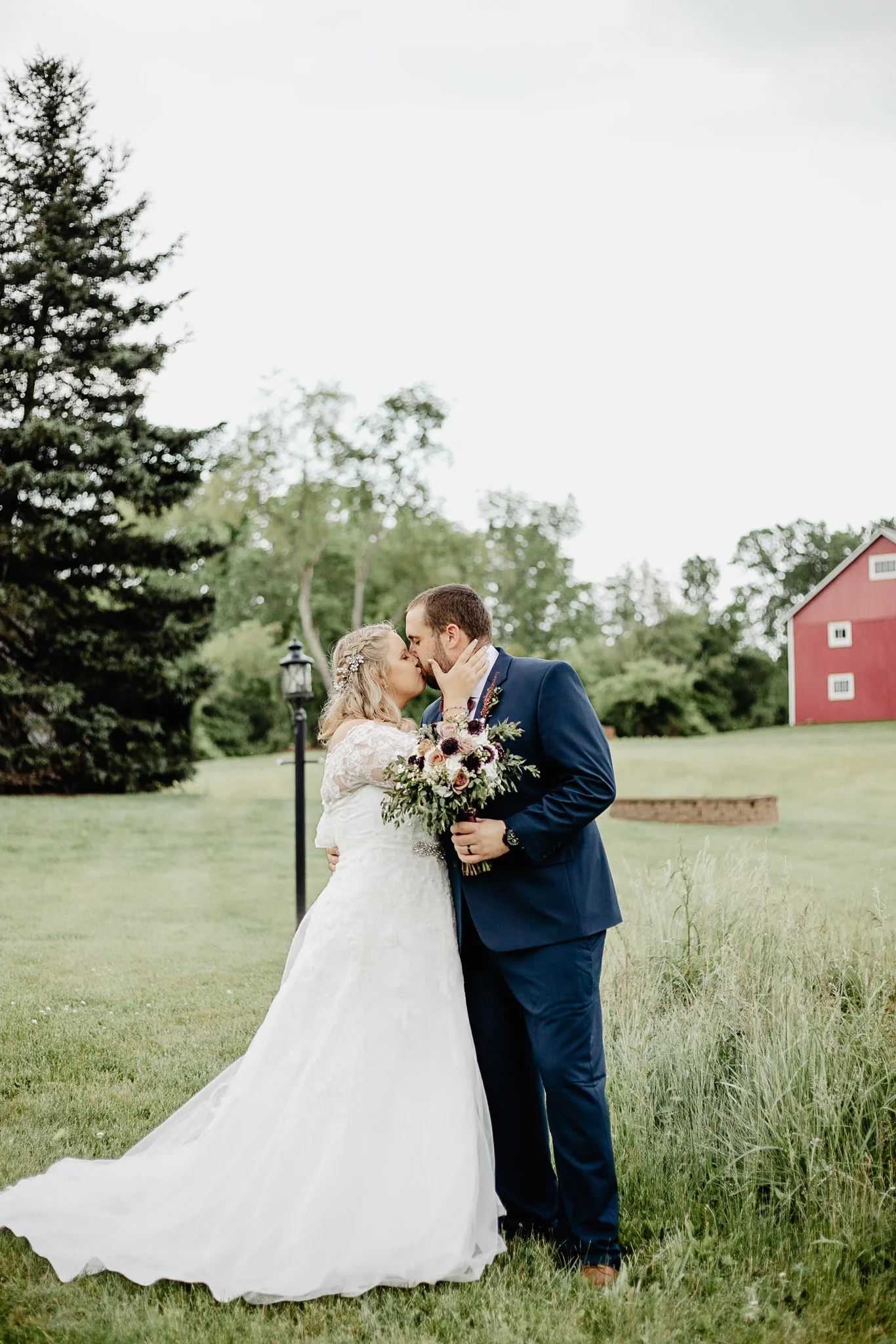 Mauve, barn wedding at Little Brook Meadows in Lancaster, OH 