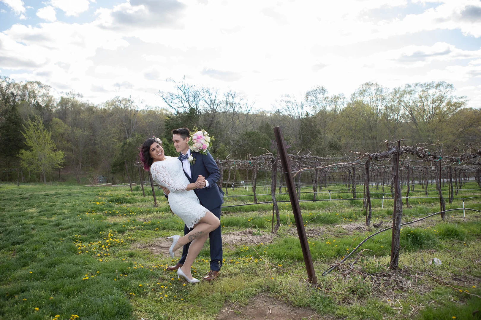 Intimate, vineyard wedding at Chandler Hill Vineyards in Defiance, MO