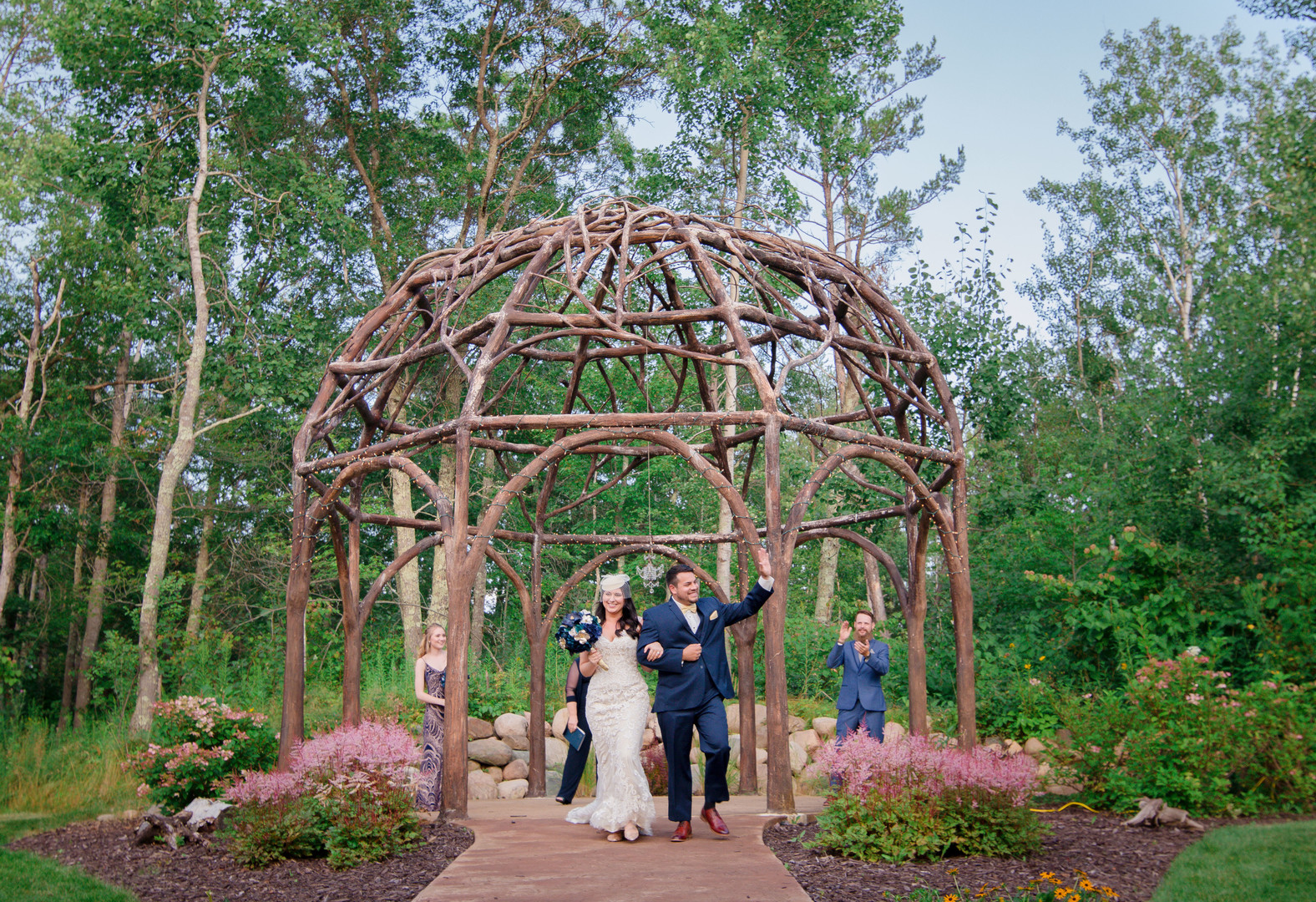 Outdoor, garden wedding at The Woods in Brainerd, MN