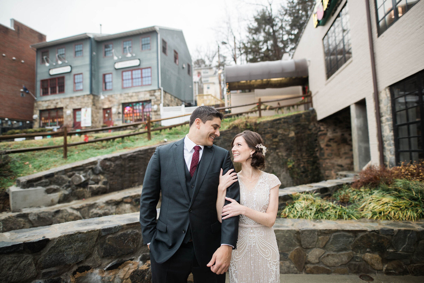 Modern, loft wedding at Main Street Ballroom in Ellicott City, MD