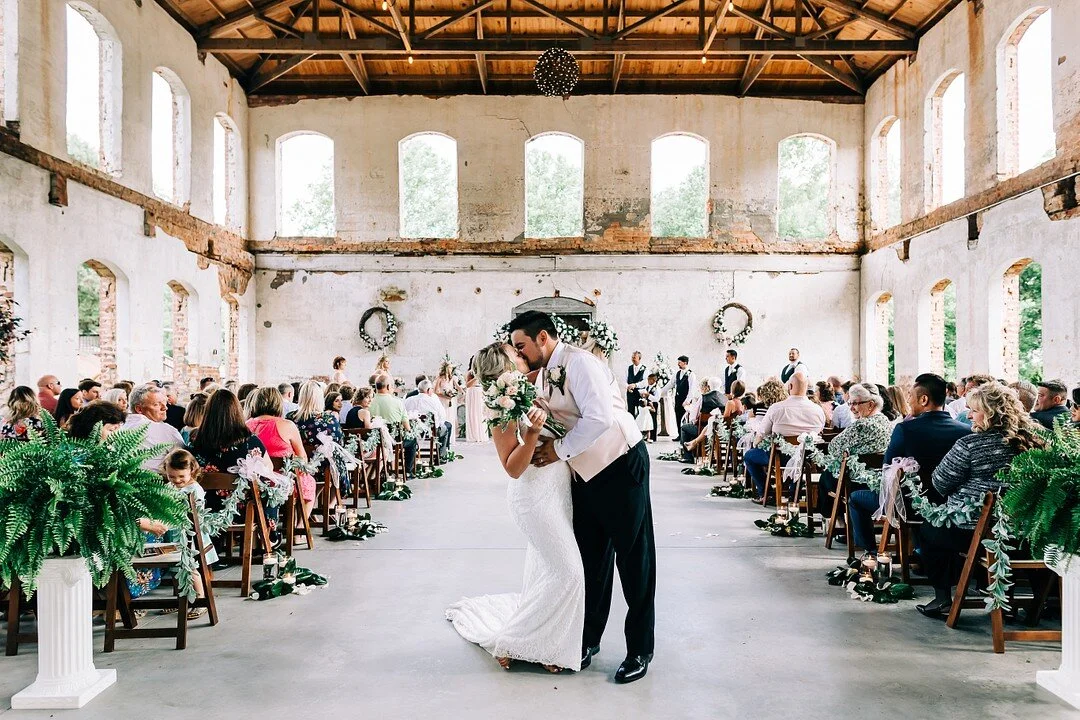 Classic, minimalist wedding at The Providence Cotton Mill in Maiden, NC