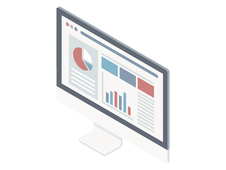 Analytics monitor icon