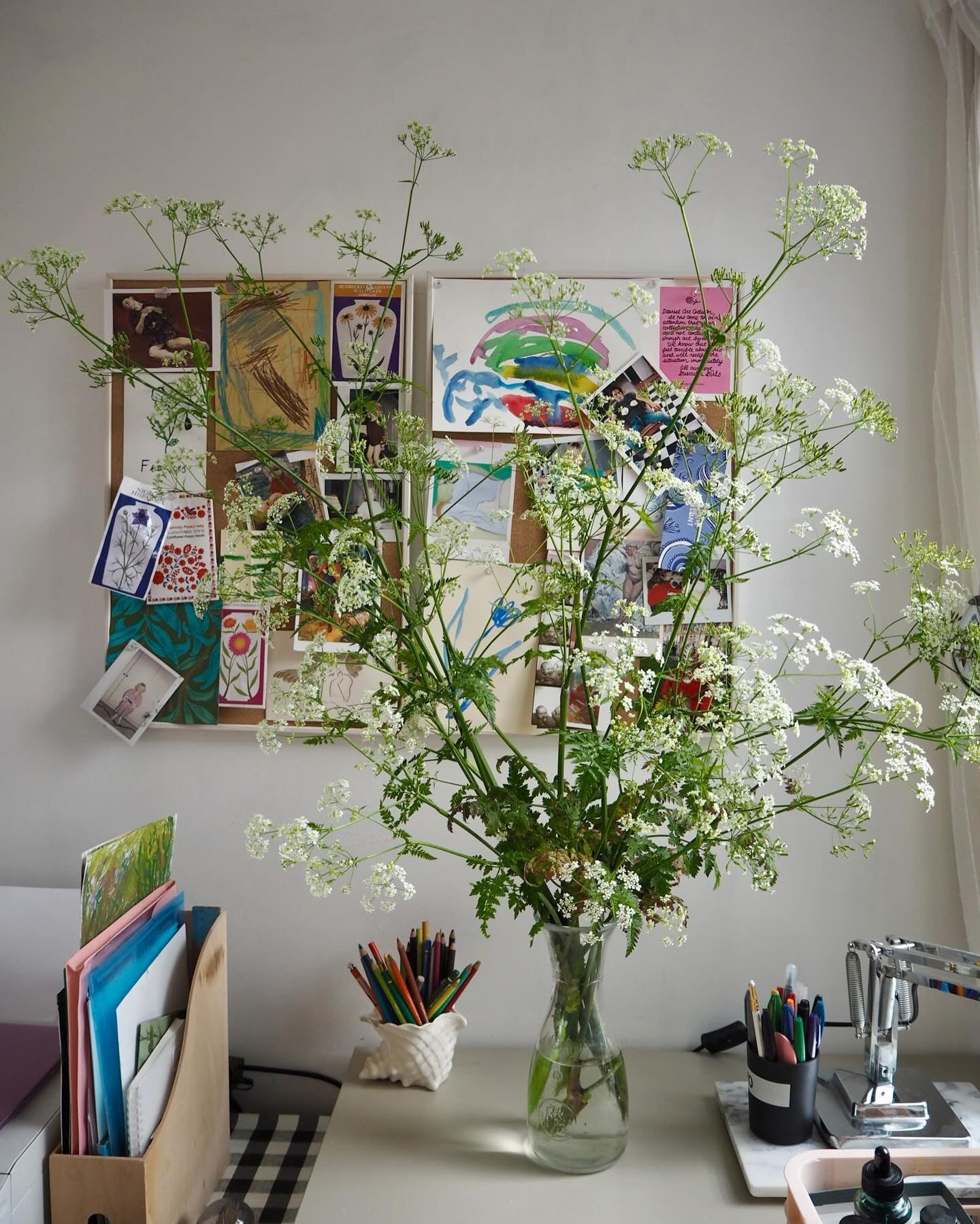 The anatomy of a room: It has taken a few years to get this space into anything that reassembles a creative space. The room used to be my bedroom. Then it was a lodgers and now it is my studio. I had a studio visit booked in for today and it gave me 