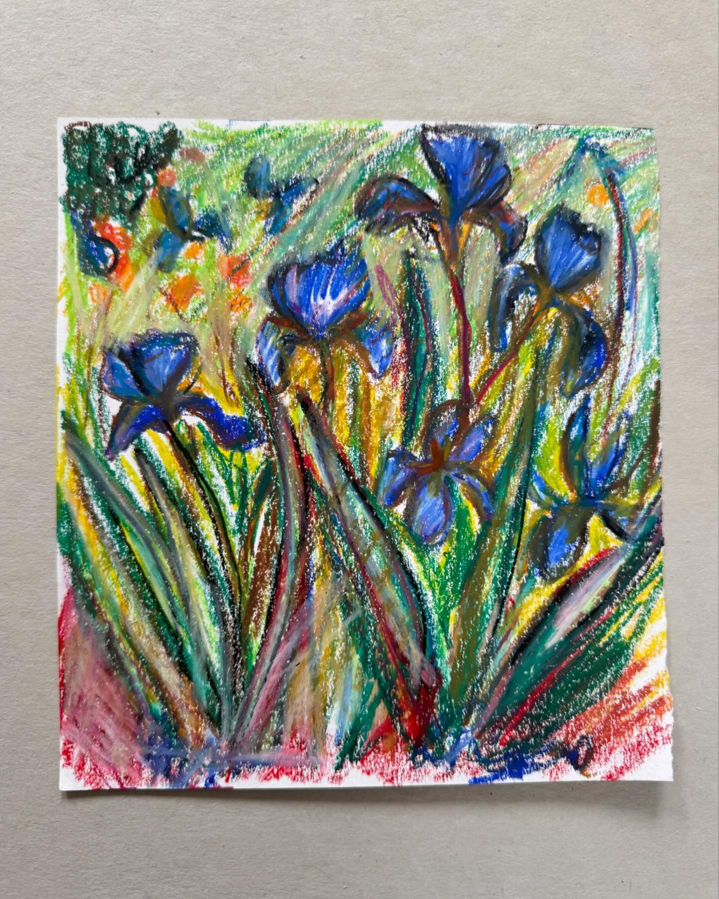 Thinking of a very special little girl today. The Irises by Van Gogh is an image I come back to time and time again. There is so much emotion in the colours and the swaying of these majestic plants. A reproduction is always a good place to start if y