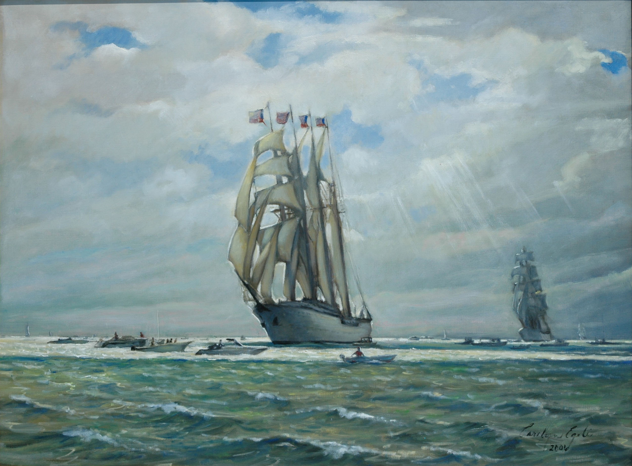 The Tall Ships at Newport,  36” x 48”