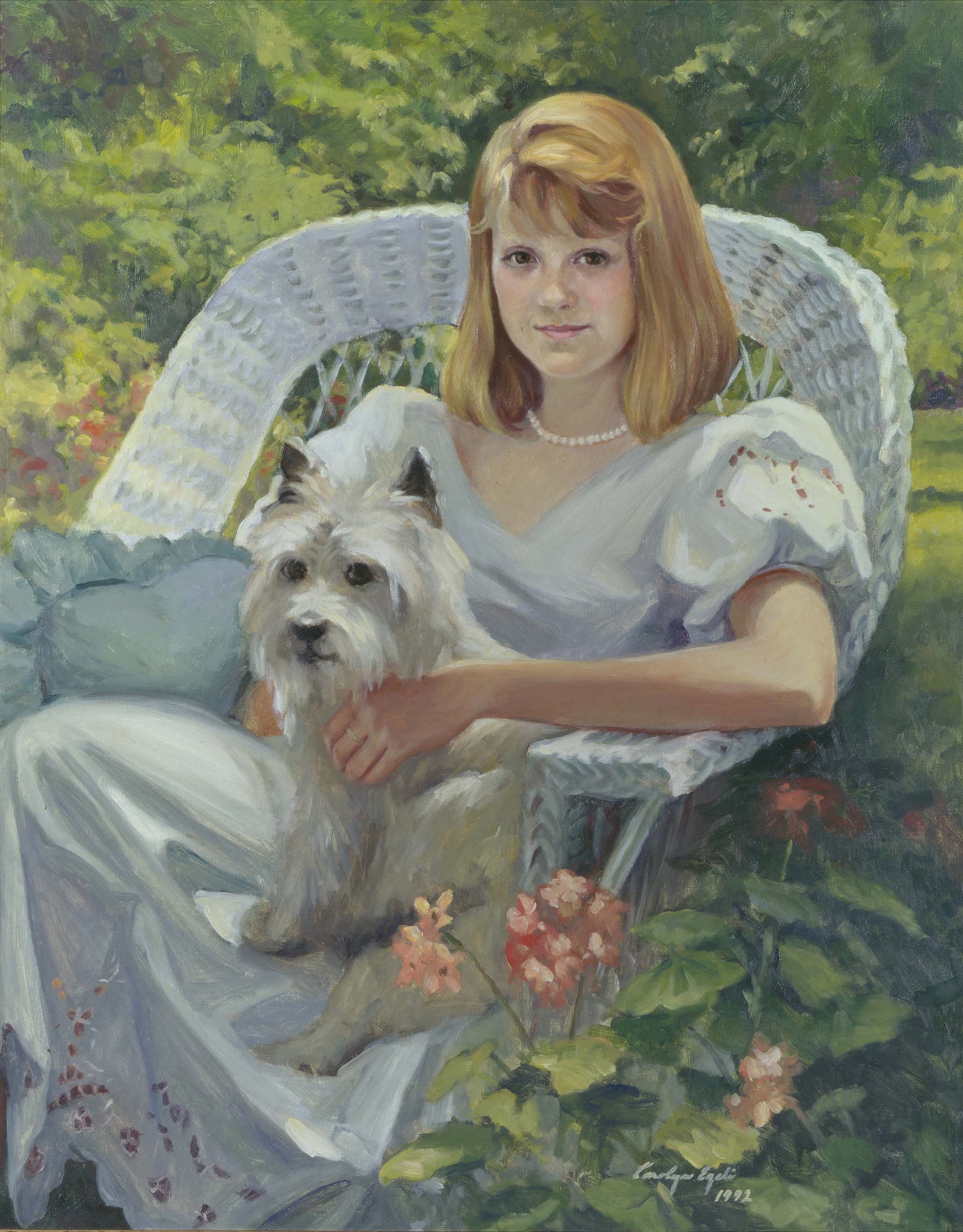 Girl in Wicker Chair. 32" x 38". Commission
