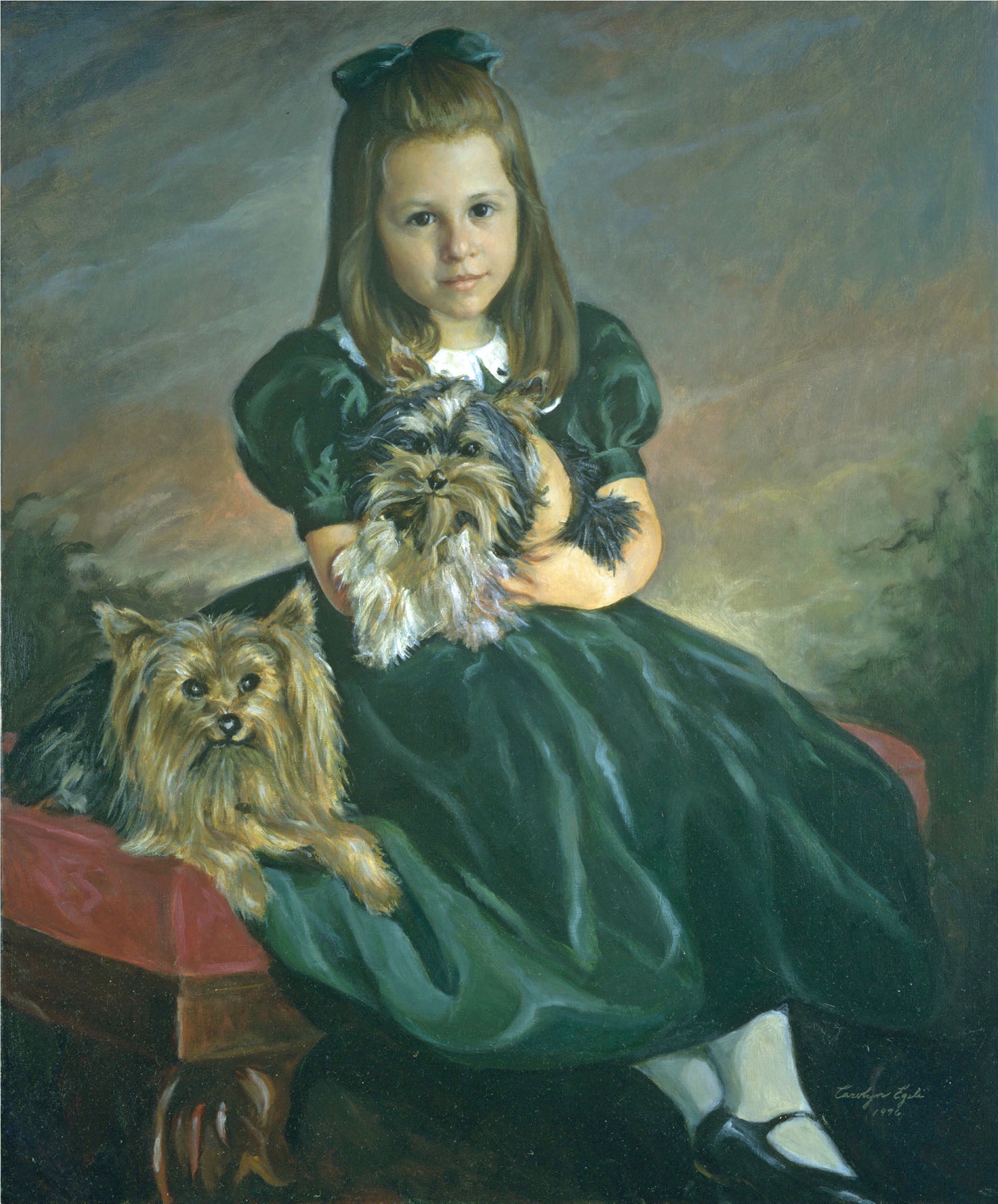 Little Girl with Doggies, 30" x 36". Commission.