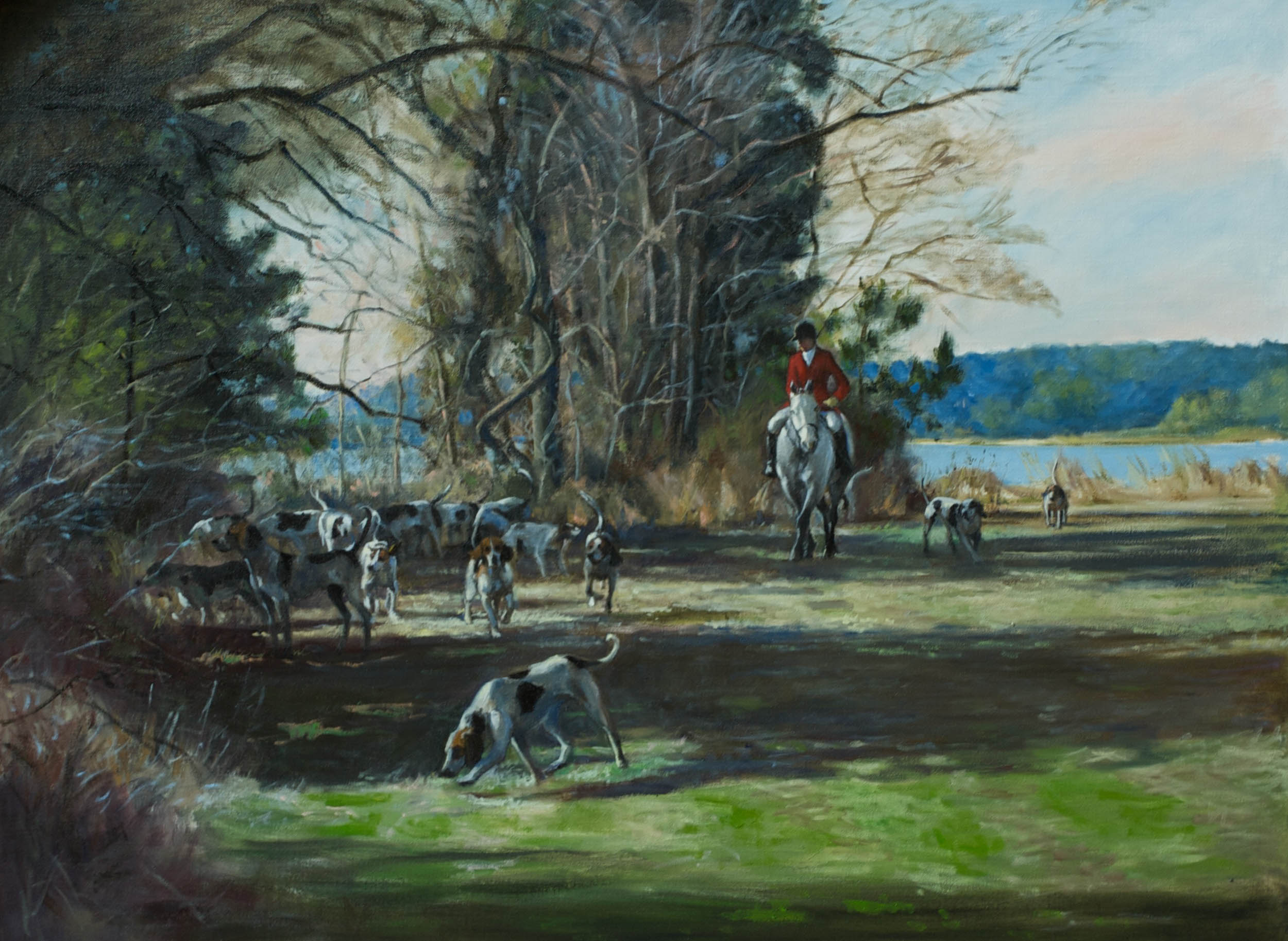 Casting of the Hounds, 40” x 30” Sold