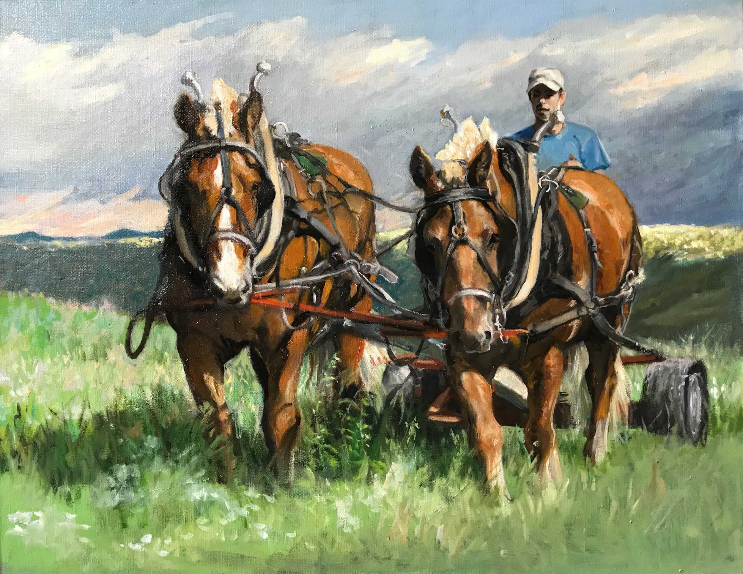 The Team on Braintree Hill, 20” x 30”,Sold