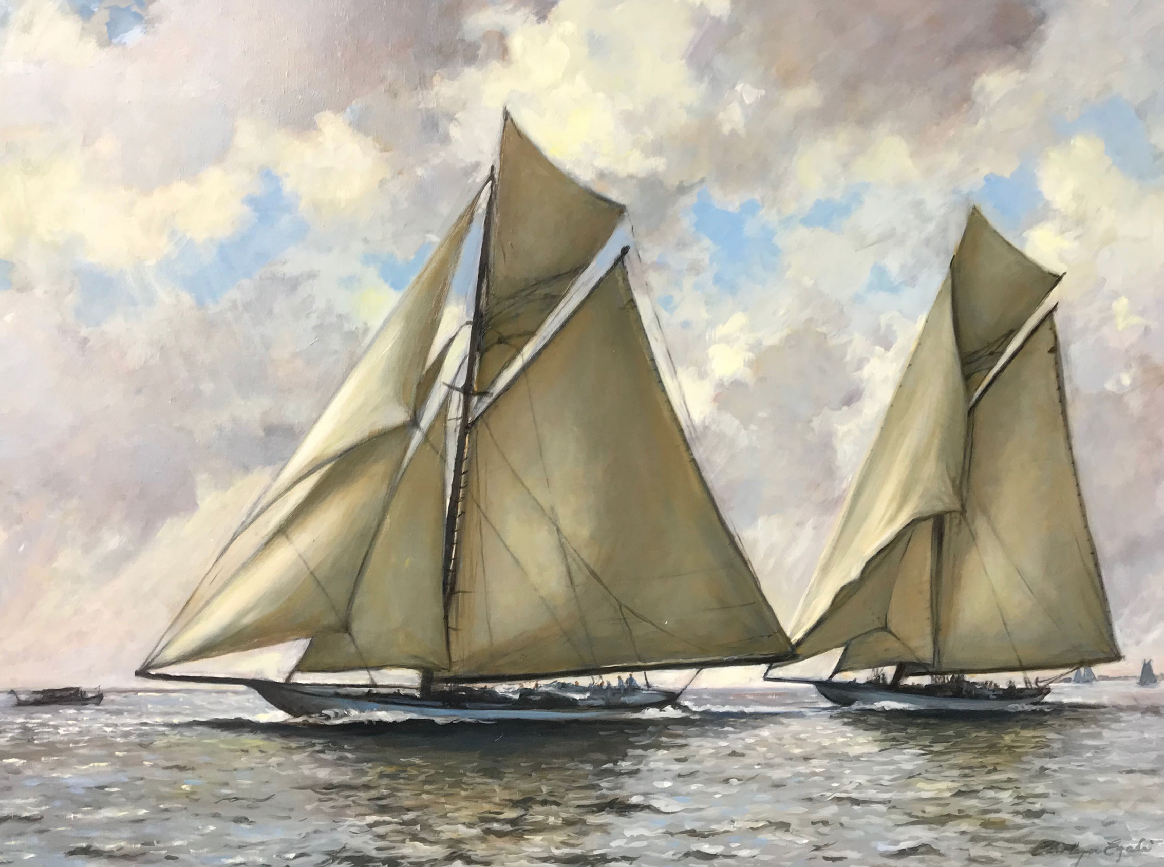 Columbia and The Defender, 1899, 36” x 48”
