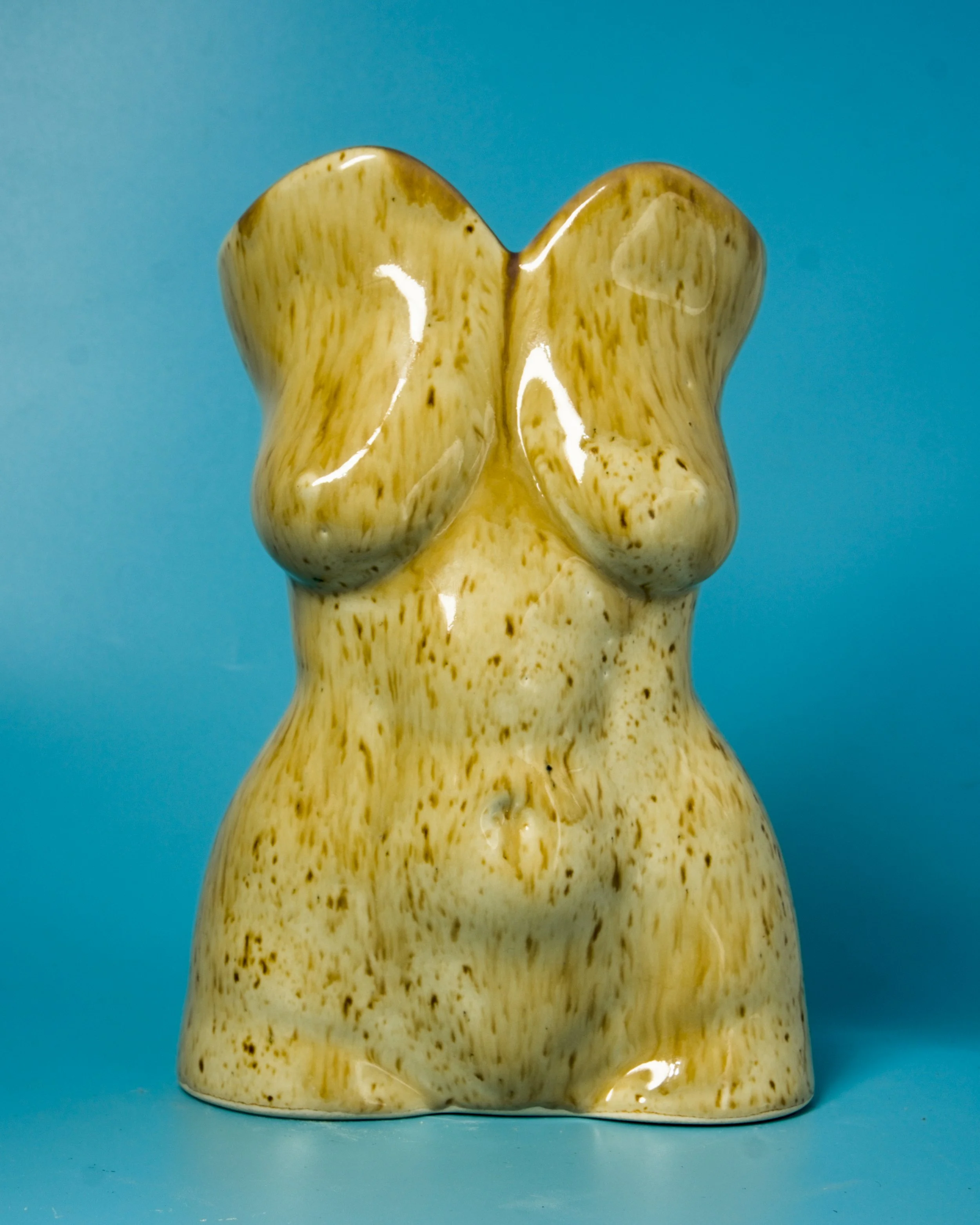 Ceramic figurative vessel, oatmeal glaze $270