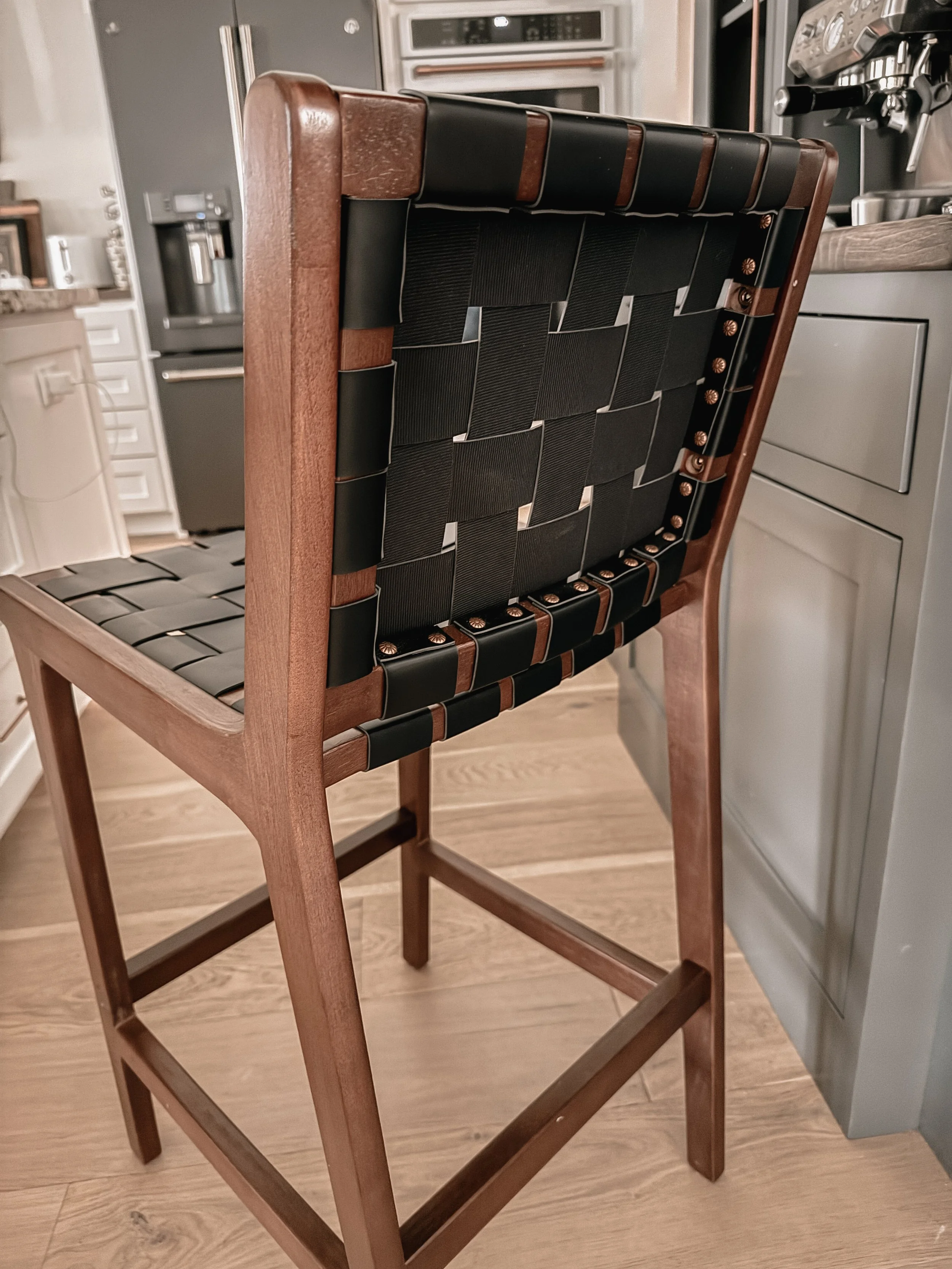 Leather Woven Stool