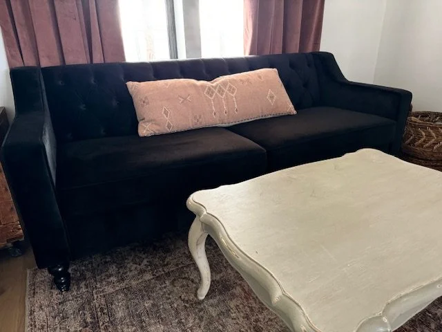 Dreamy Black Velvet Couch