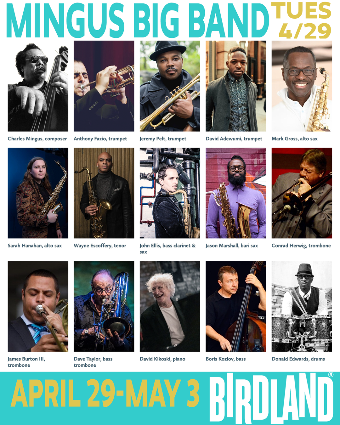 Mingus Big Band @ Birdland April 29