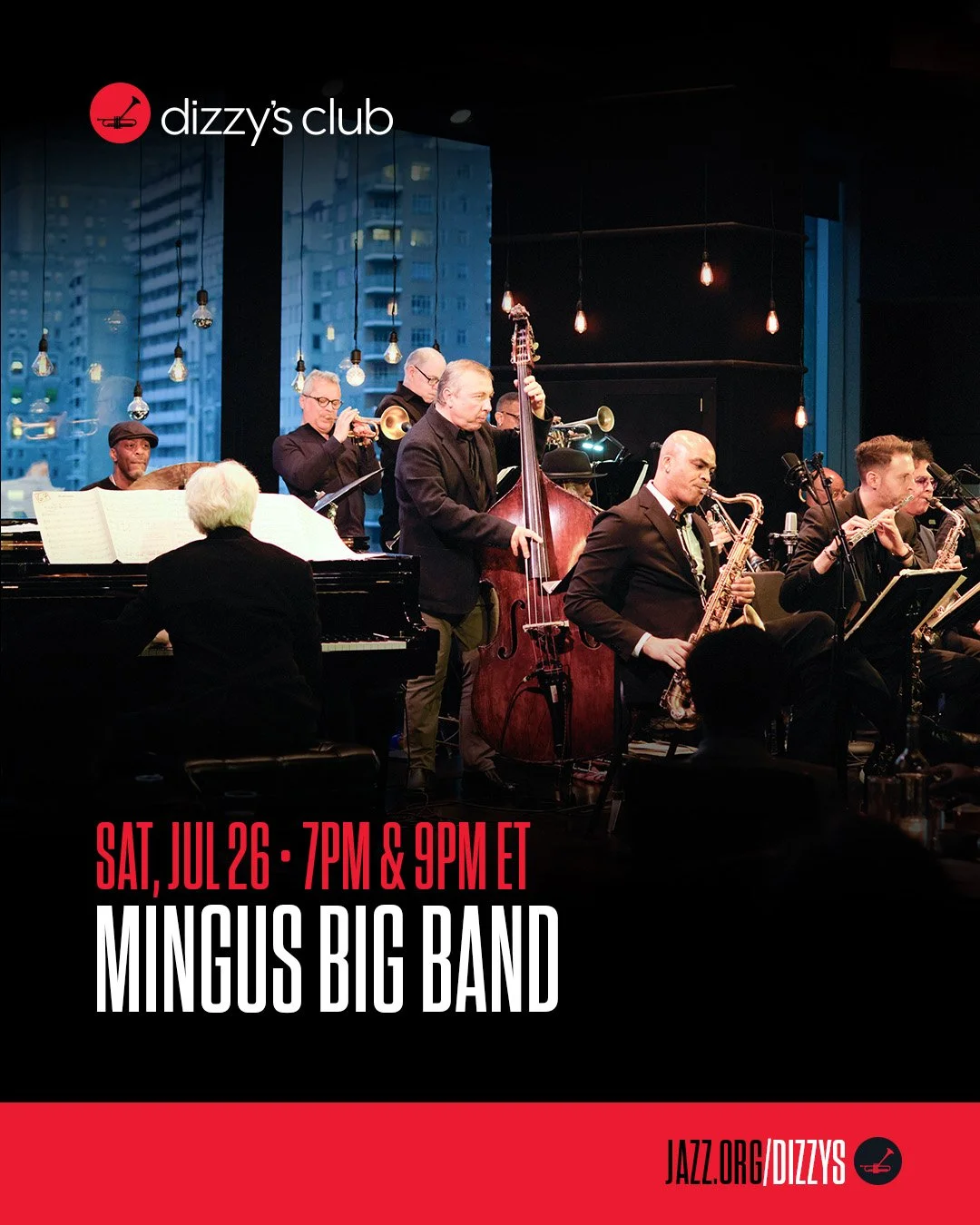 Excited to be at Dizzy's Club Saturday! Both sets are sold out-but perhaps there are walk up seats available! 

Join our mailing list and you'll find out first next time! https://www.charlesmingus.com/contact

TRUMPETS 
Alex Norris
Summer Camargo
Phi