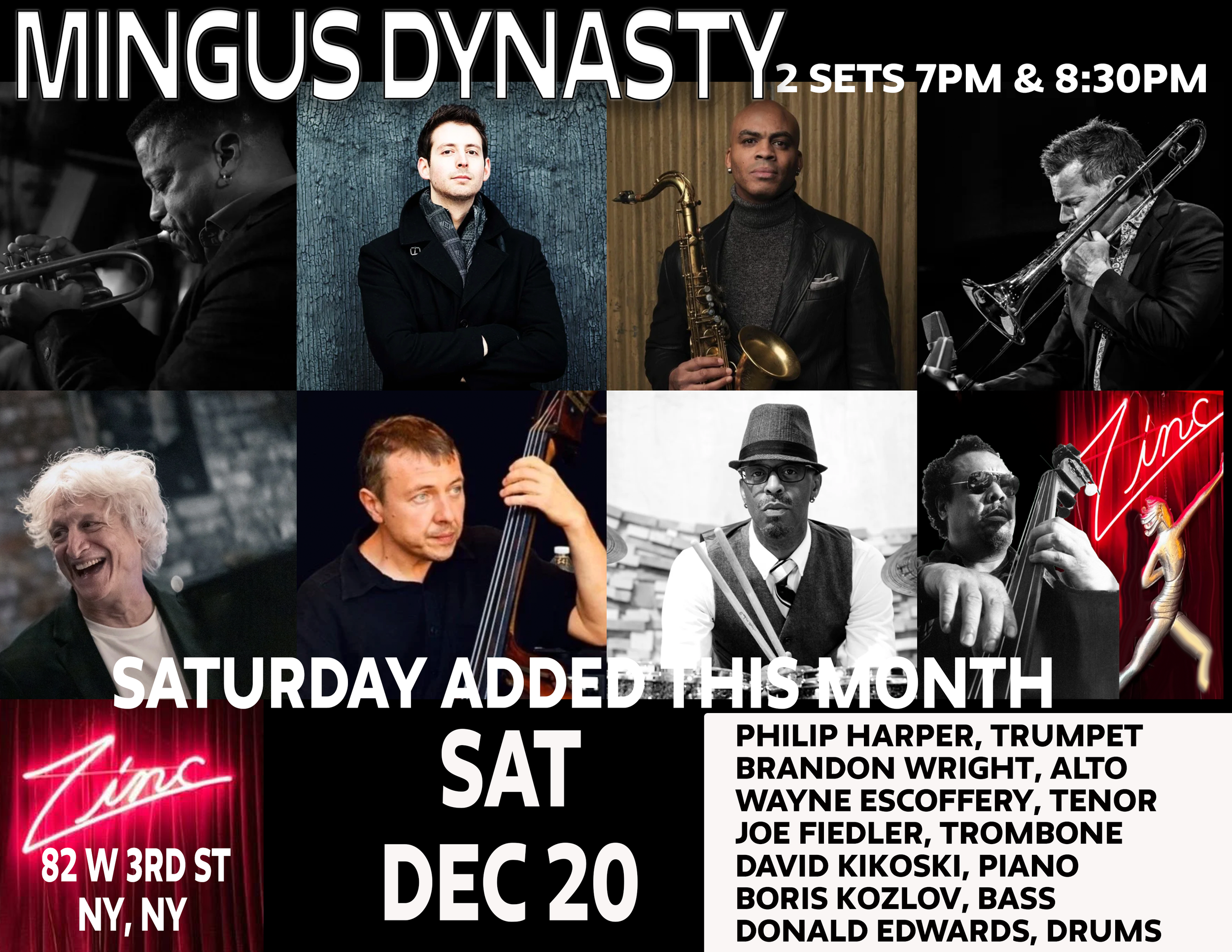Mingus Dynasty at Zinc SATURDAY, DEC 20
