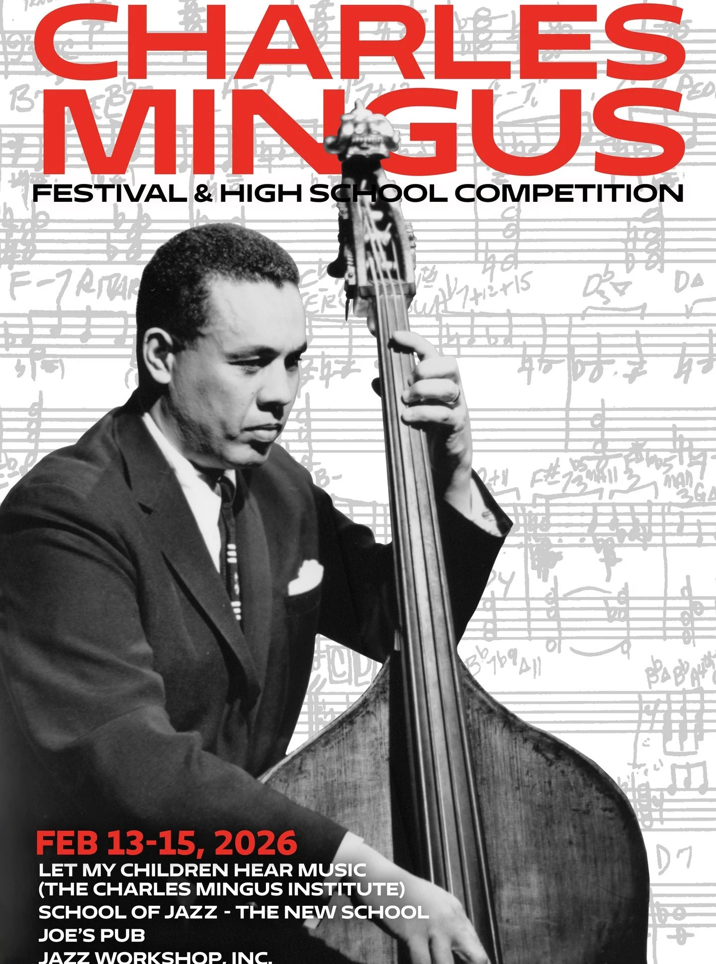 It's here! Link in bio, charlesmingus.org Livestreams all weekend (Mingus Big Band at Friday's Open Rehearsal and Joe's Pub Sat and Sun, and the Competition itself on Sunday! @newschooljazz @joespub