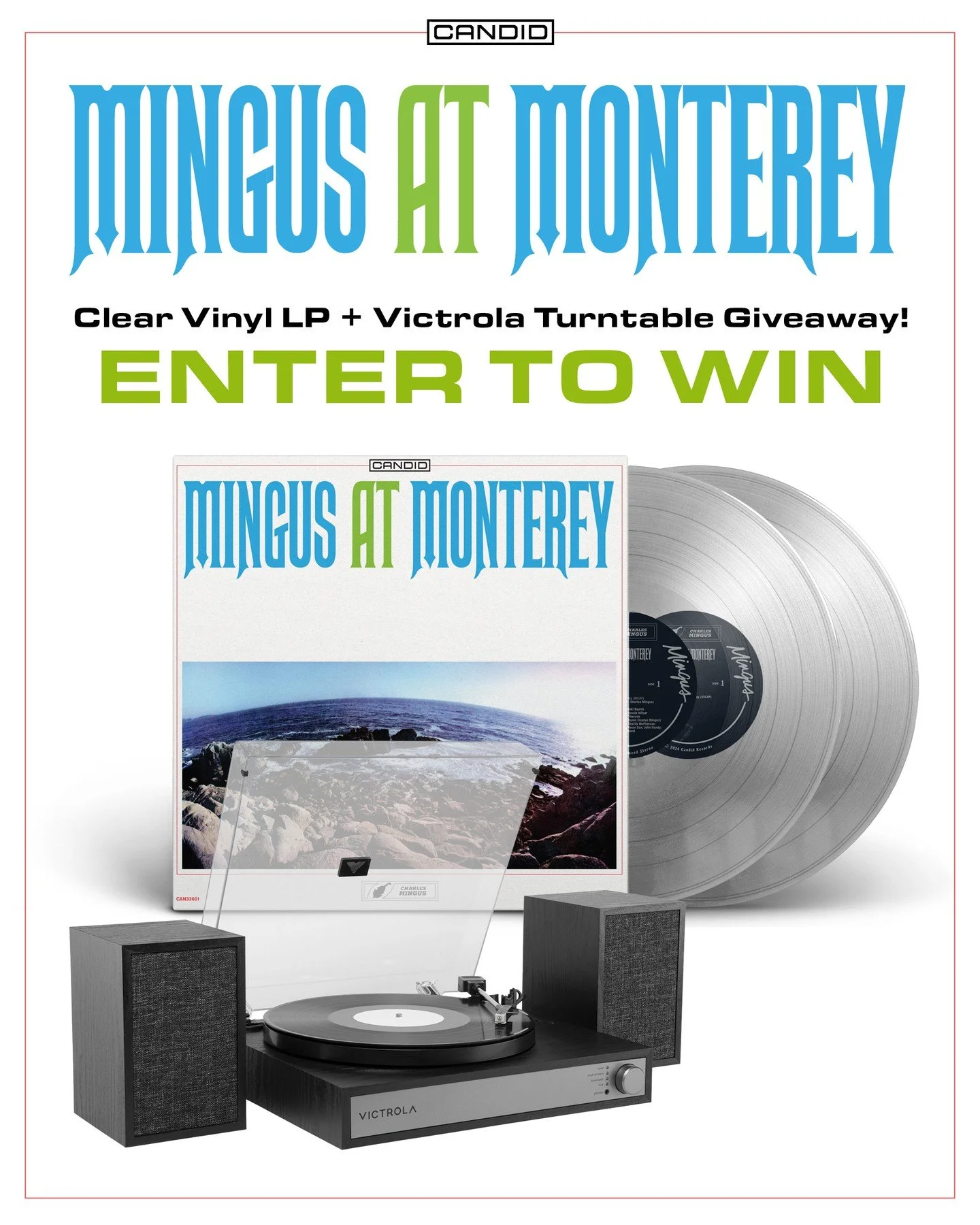 ENTER NOW to win a copy of MINGUS AT MONTEREY clear color vinyl double LP and a Victrola Harmony turntable. Enter at the link in bio! #mingus #charlesmingus #mingusatmonterey