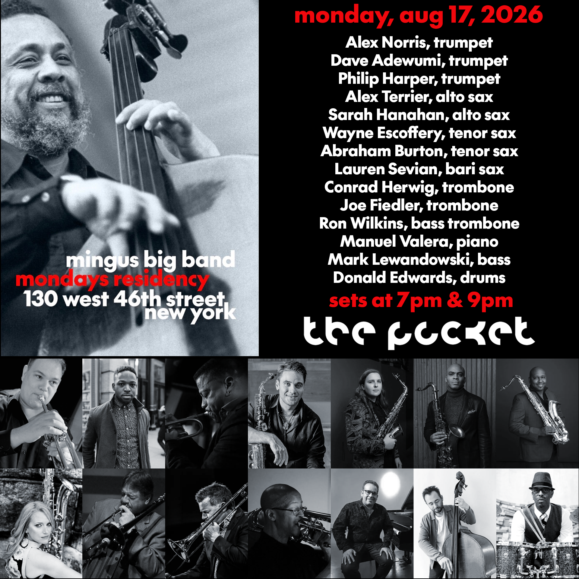 Mingus Big Band at The Pocket Jazz Club