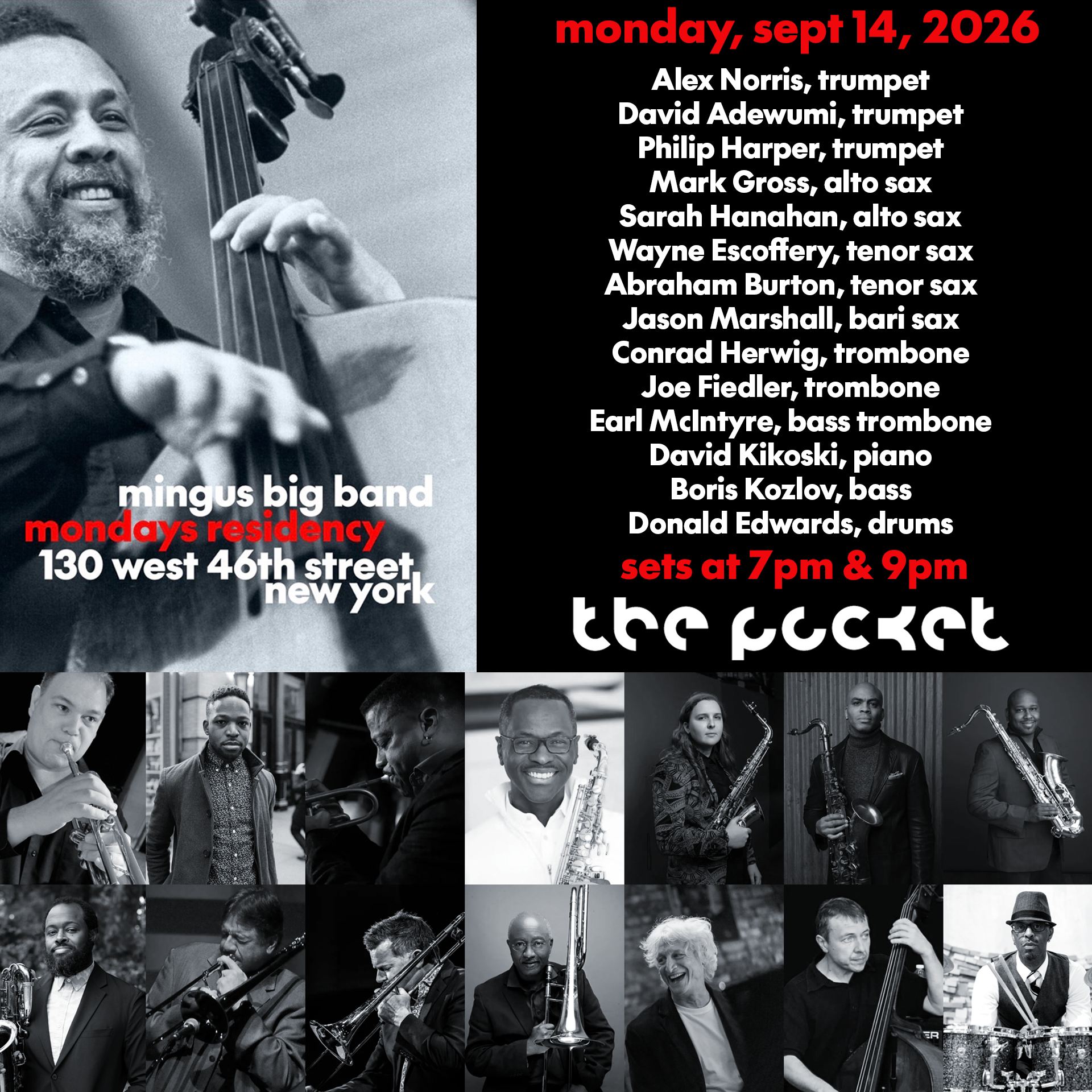 Mingus Big Band at The Pocket Jazz Club