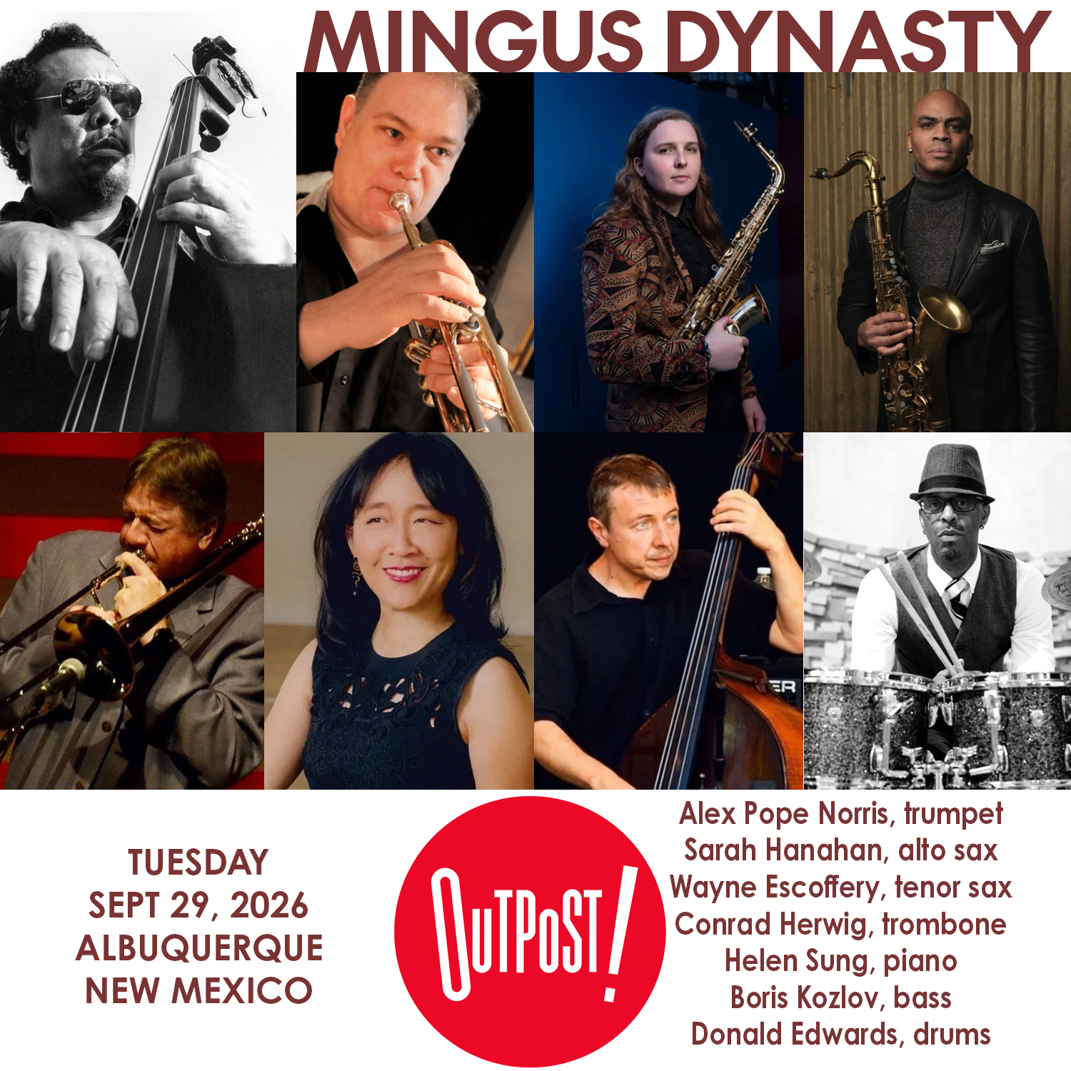 Mingus Dynasty at Outpost in Albuquerque part of 20th Annual New Mexico Jazz Festival