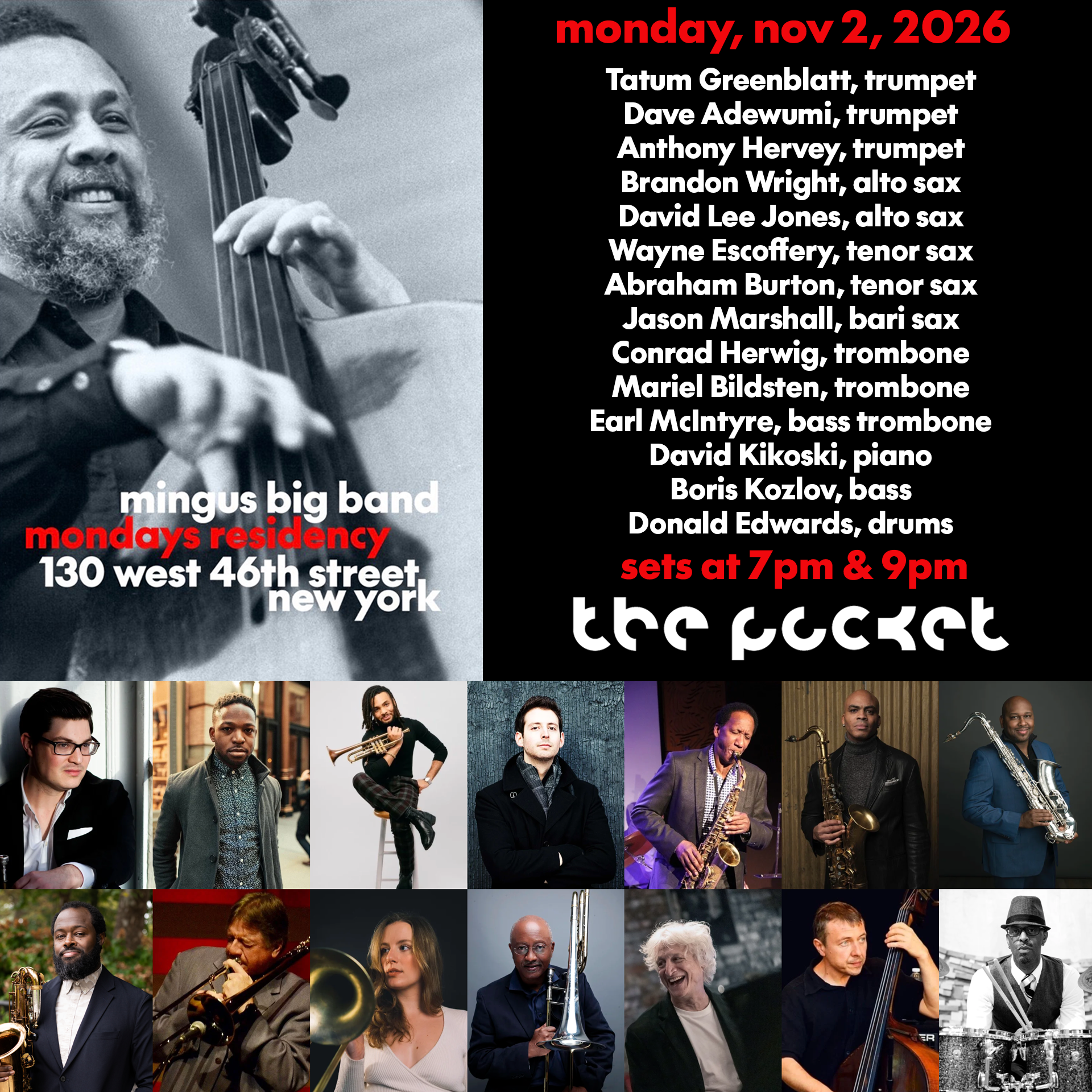 Mingus Big Band at The Pocket Jazz Club 