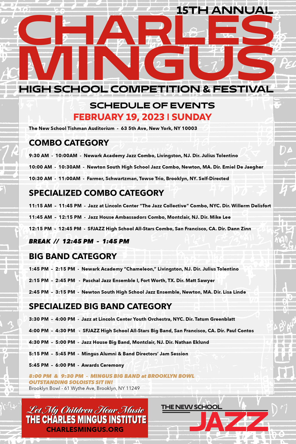 The 15th Annual Charles Mingus Festival & High School Competition — CHARLES  MINGUS