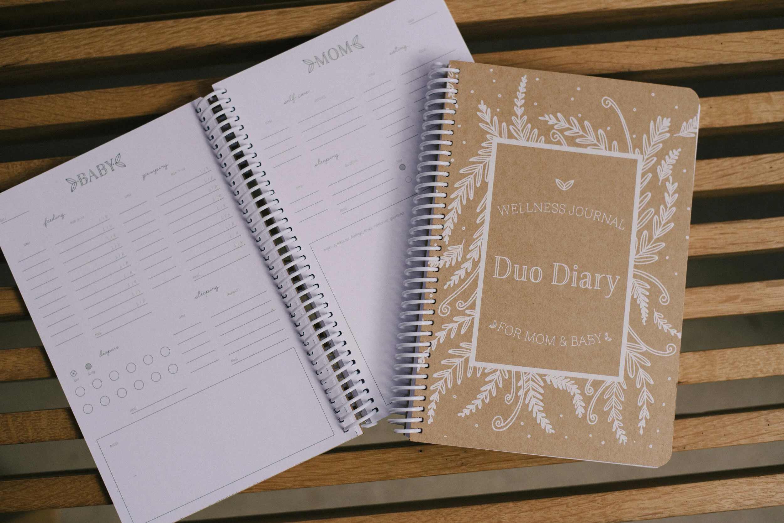 Duo Diary Wellness Journal for Mom + Baby 3 Month Journal