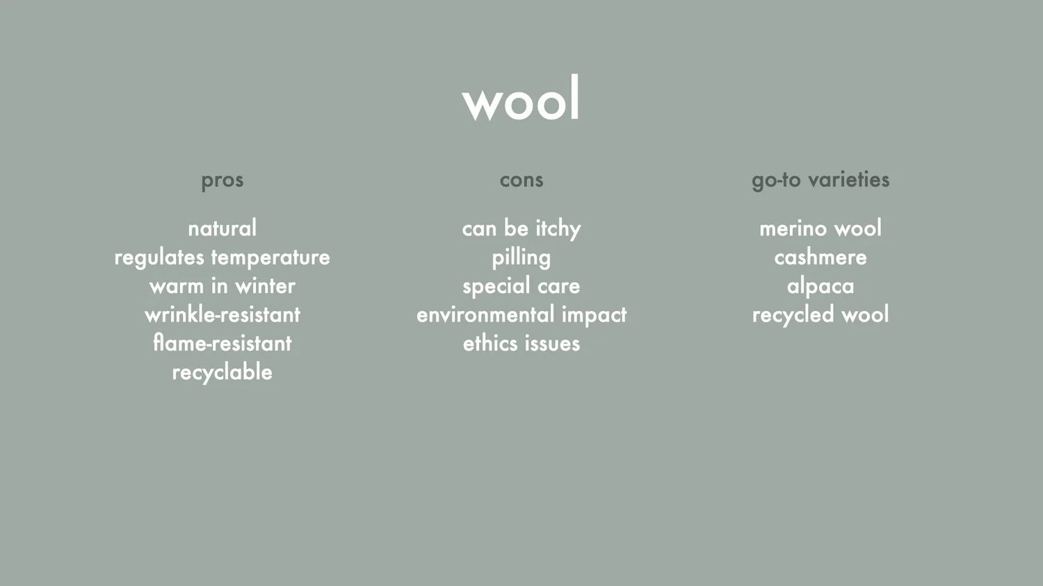 Quality Clothing Guide: Materials — alyssa rudman