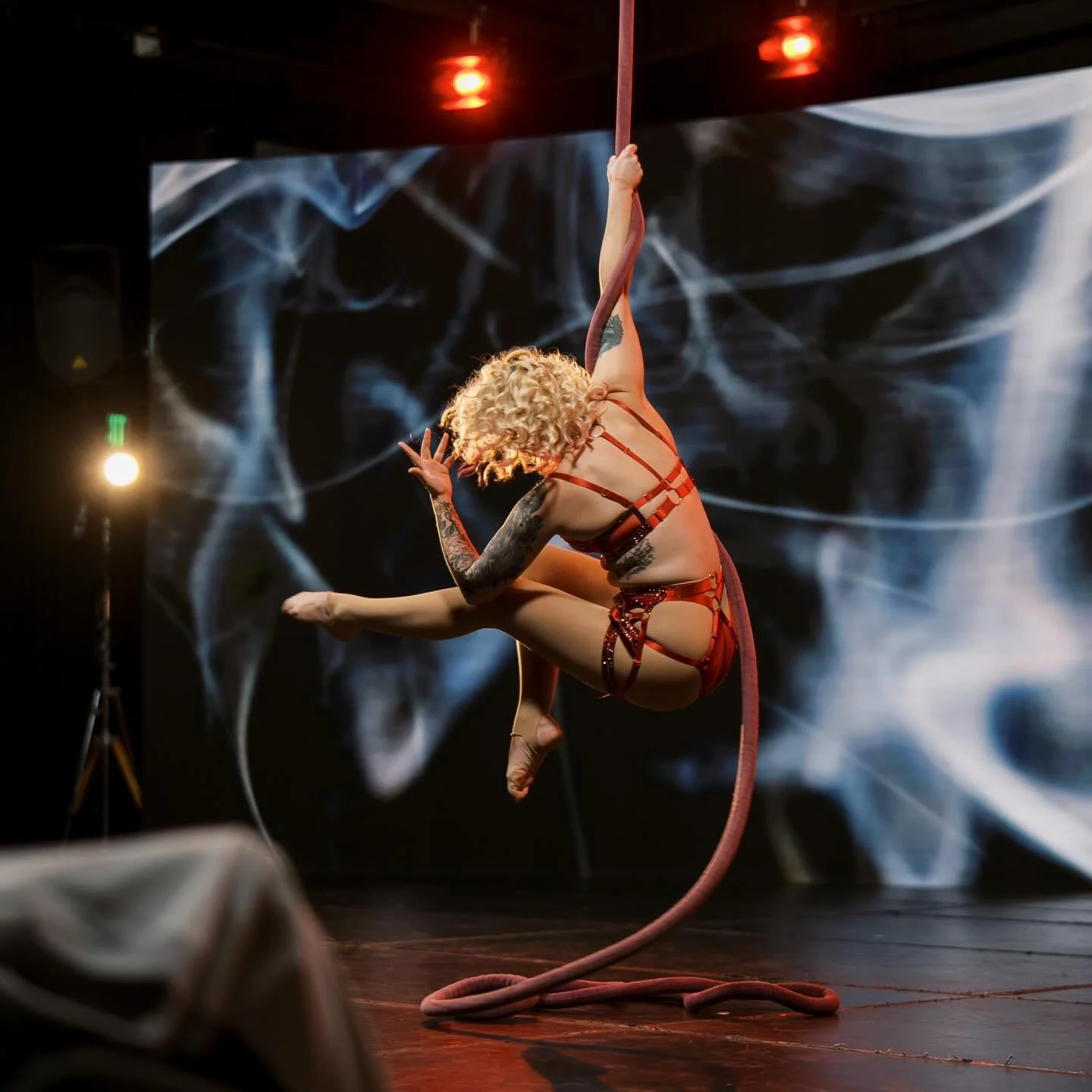 Absolutely brilliant snaps from @fionabattersbyphoto at the Dark Side of the Moon show by @satellitedanceinc this past weekend! Don&rsquo;t get to perform rope all that often, so it&rsquo;s always a treat when I get the opportunity. Thanks for having