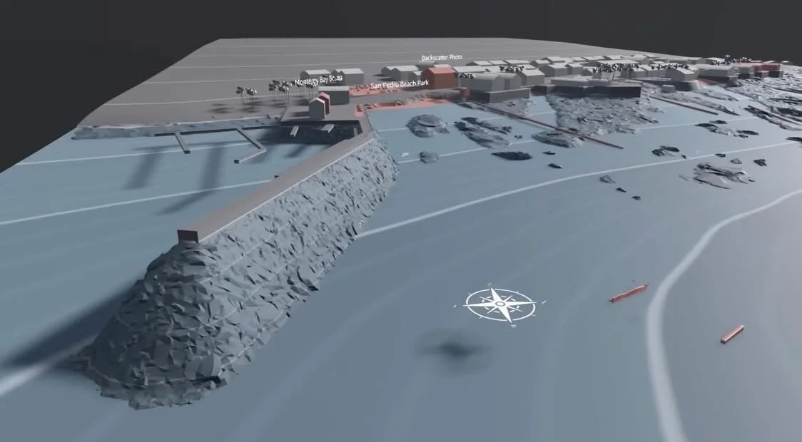 Underwater map of Monterey coast guard pier