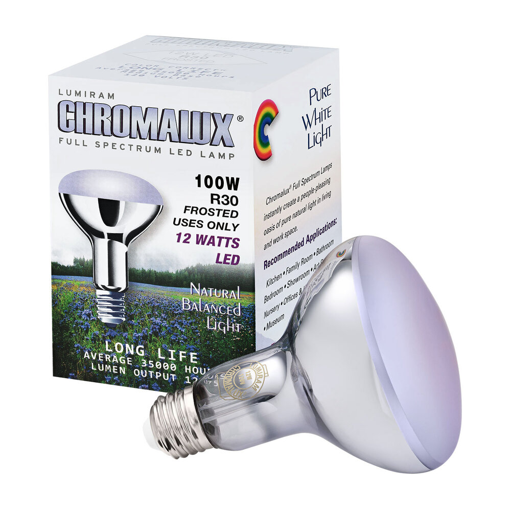R30/12W (100W Equivalent) Chromalux® Full Spectrum LED Reflector — Light  For Jewelry