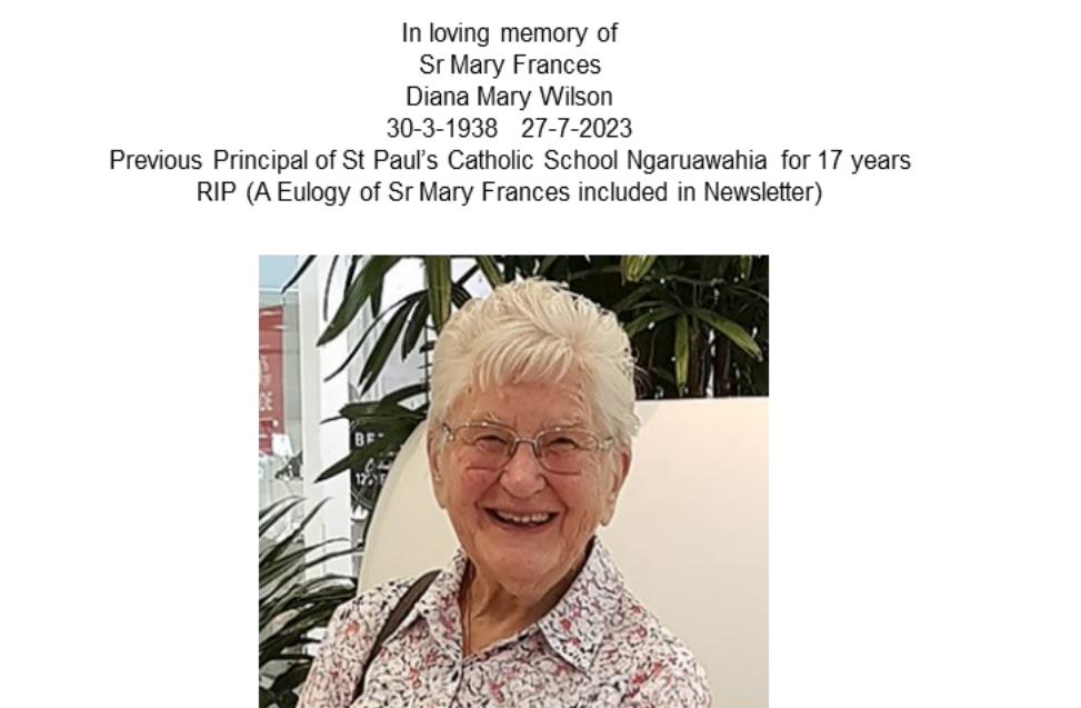 Eulogy Sr Mary Frances