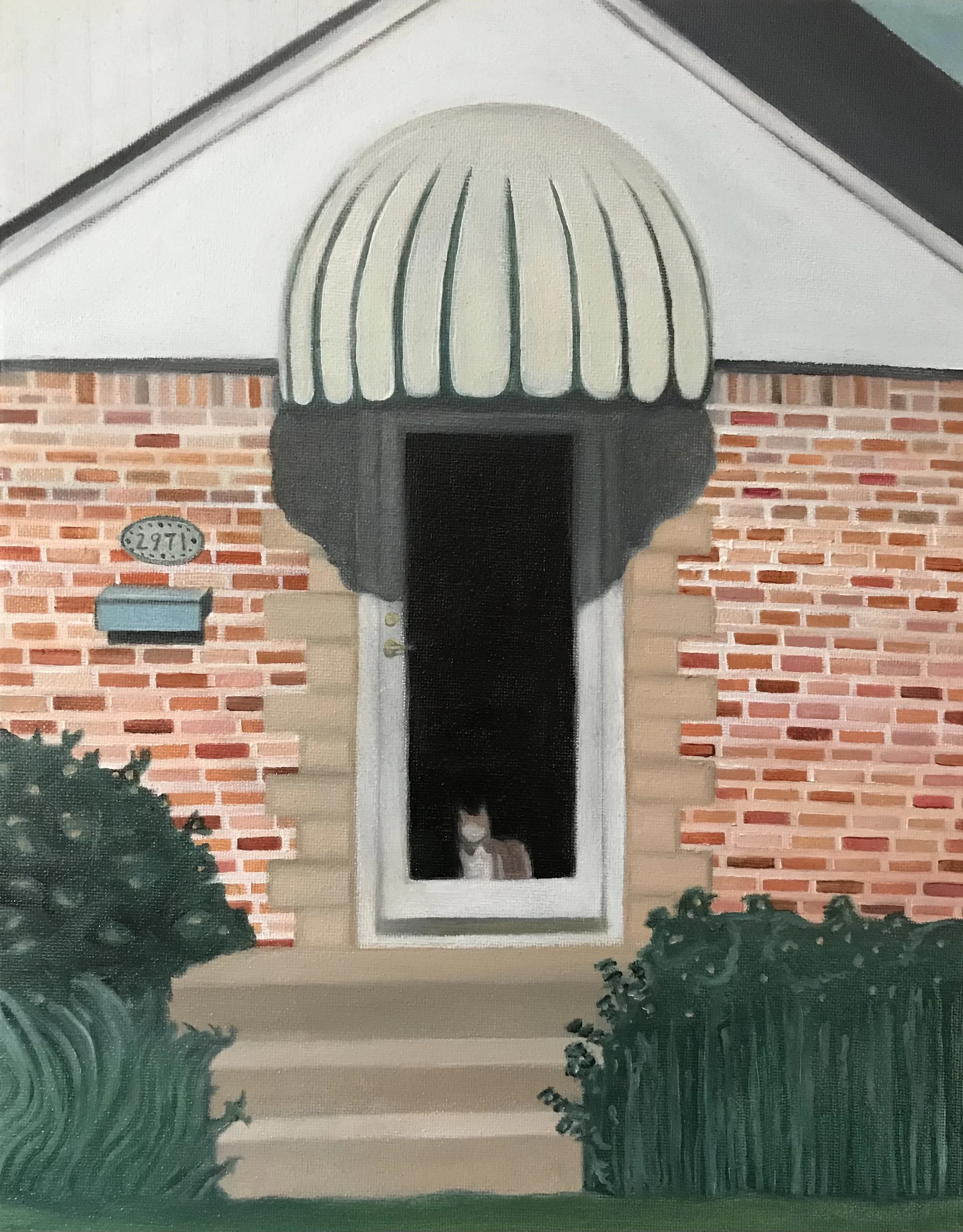 Guard Cat, oil on canvas, 2023