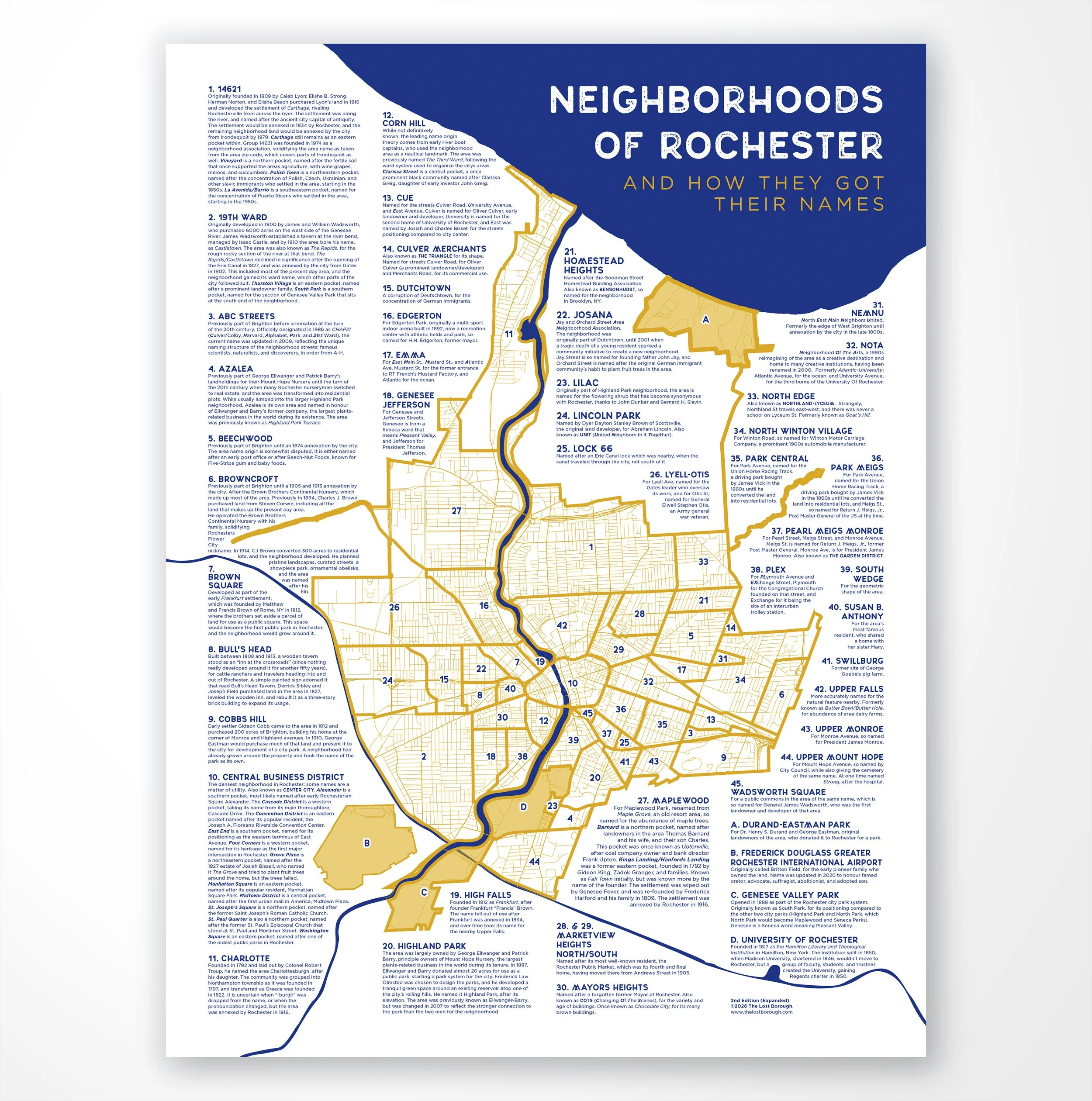 Rochester Neighborhood Names Print