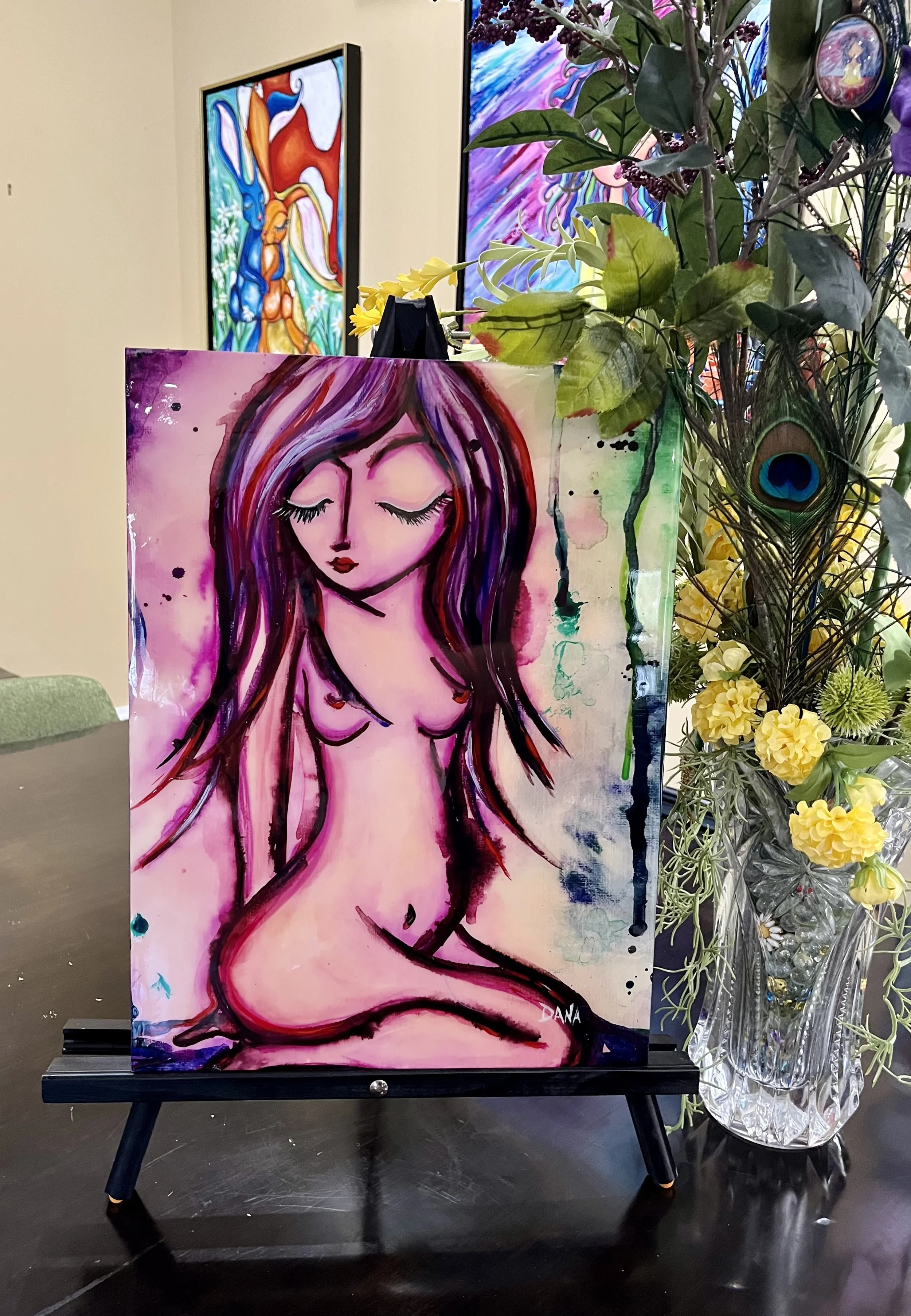 Dirty Embellished Giclée in Black Floater Frame | Contact Dana directly to purchase this item.