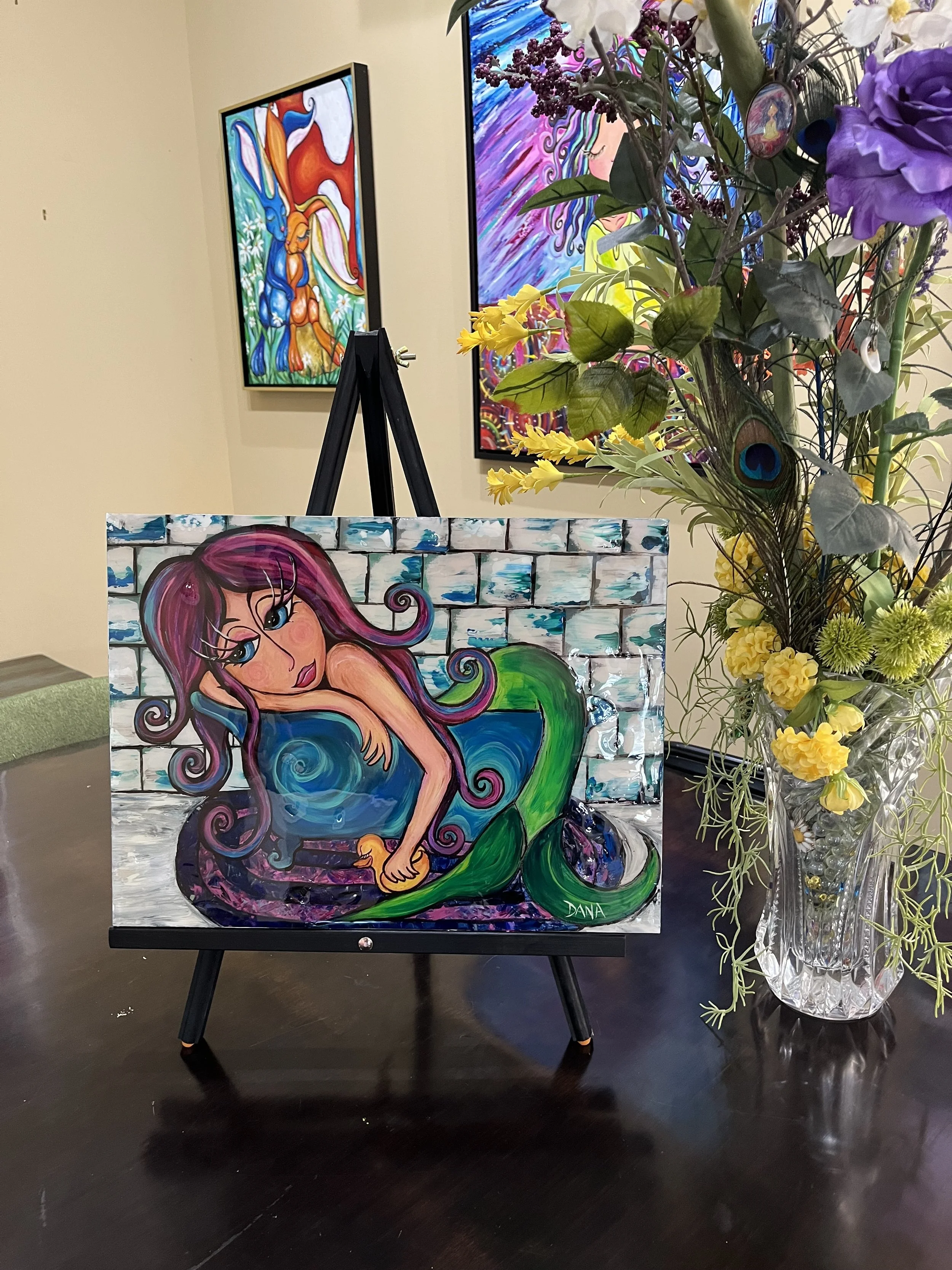 Splash Embellished Giclée in Black Floater Frame | This item is created on demand.