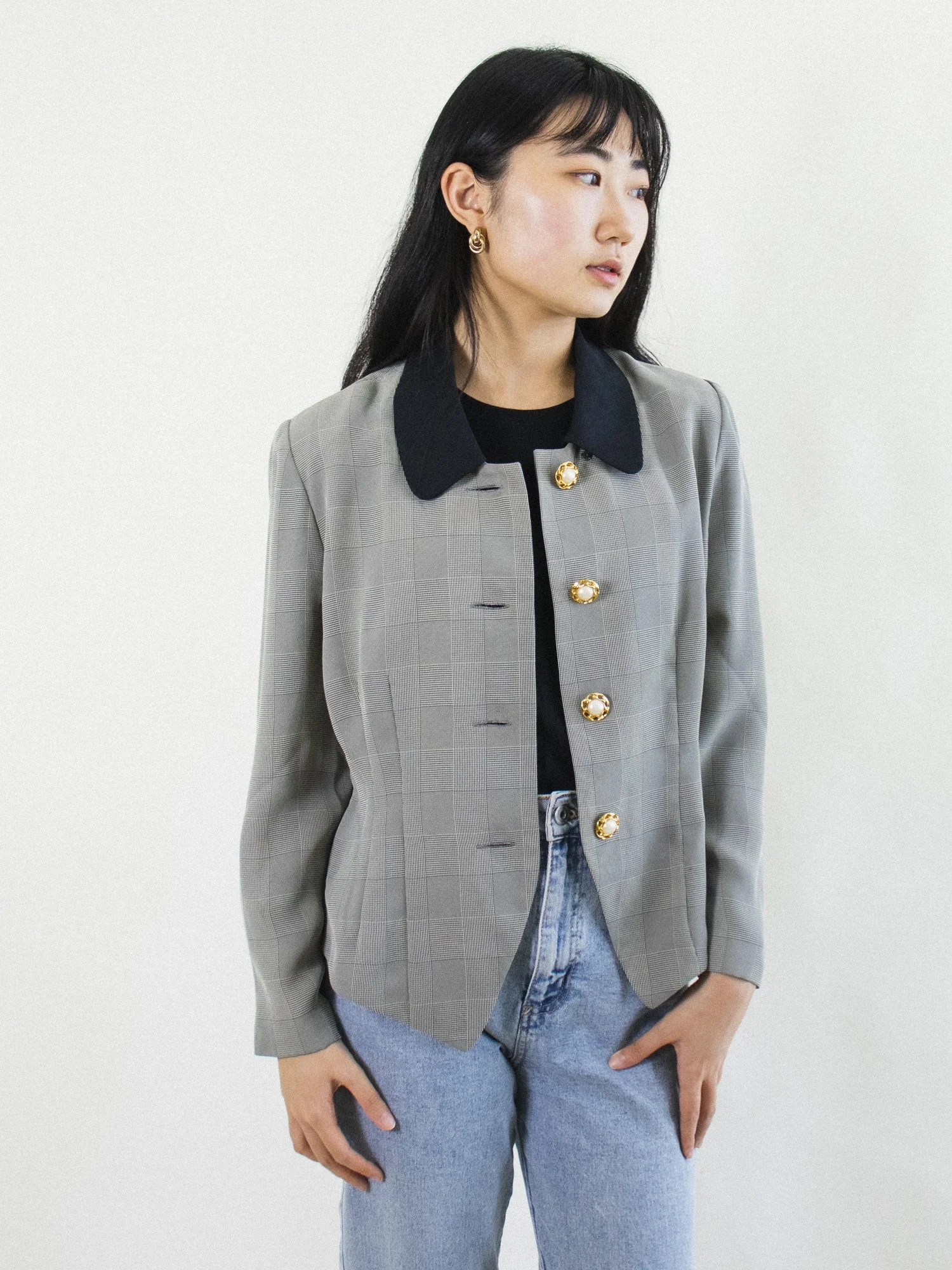 Light Grey Peter Pan Collar Blouse 