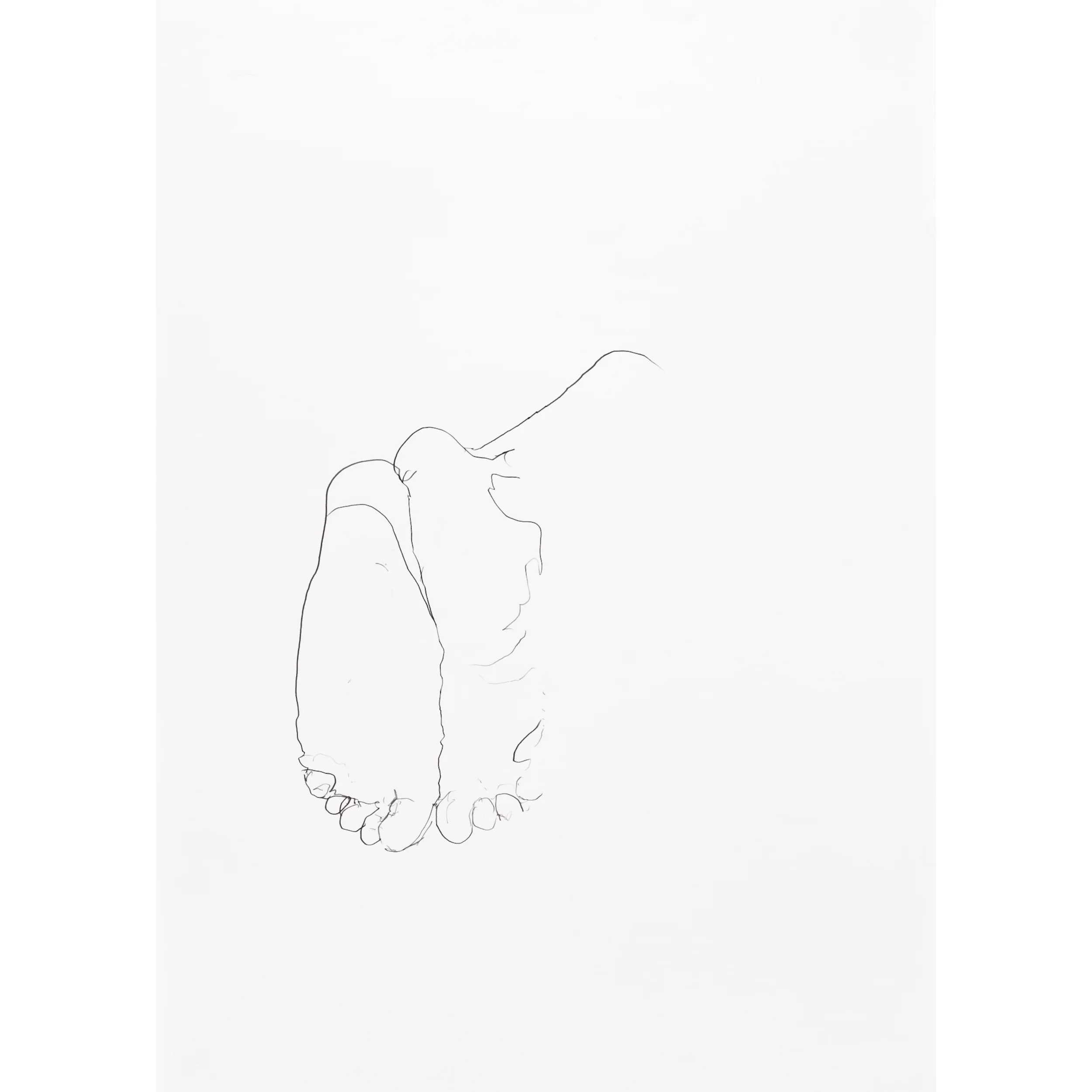 Original drawing of the soles of a woman's feet