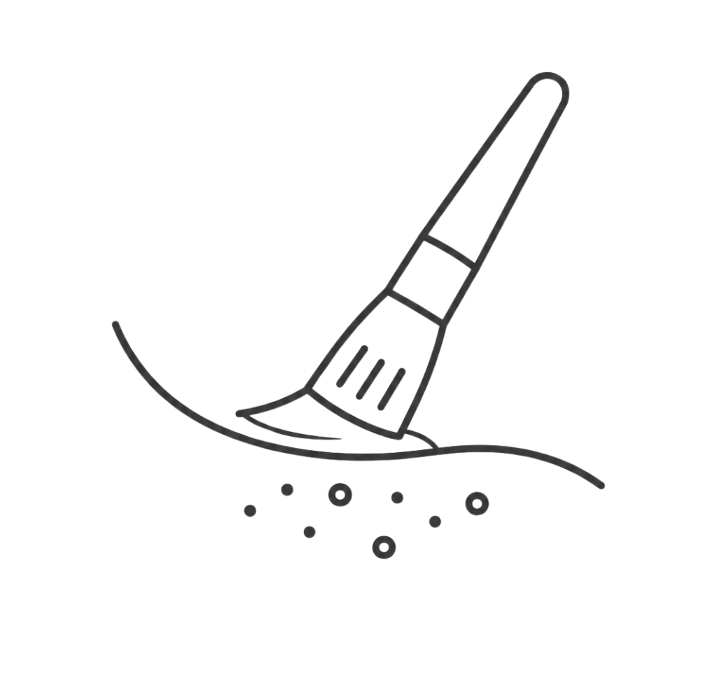 Clinical line-art icon showing a professional peel brush applying treatment to pigmented skin, representing a MelanoPro Pigmentation Peel consultation.