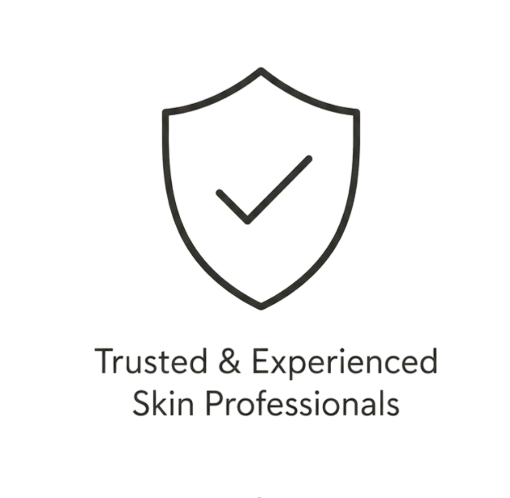 Shield icon representing experienced and trusted skin professionals.